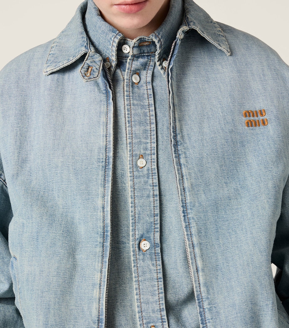 Chambray Denim Jacket F0076 Image 4