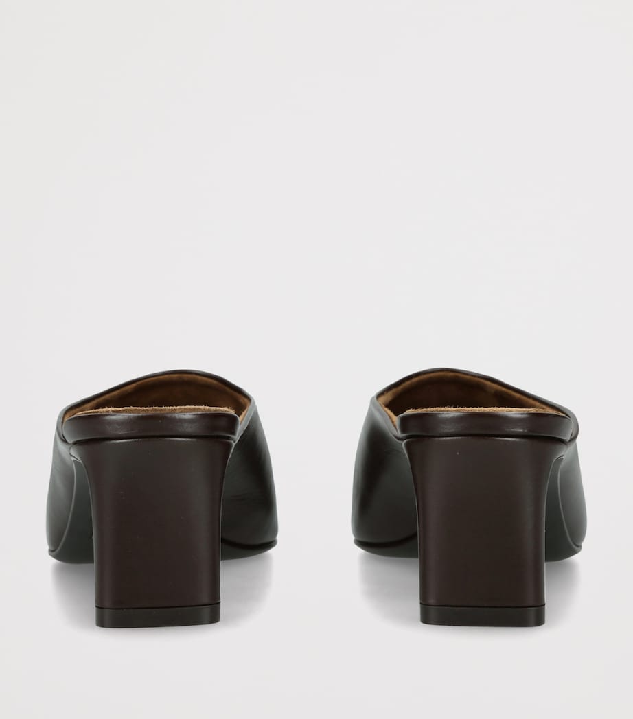 Khaite Leather Colt Heeled Mules 50 Brown Image 4