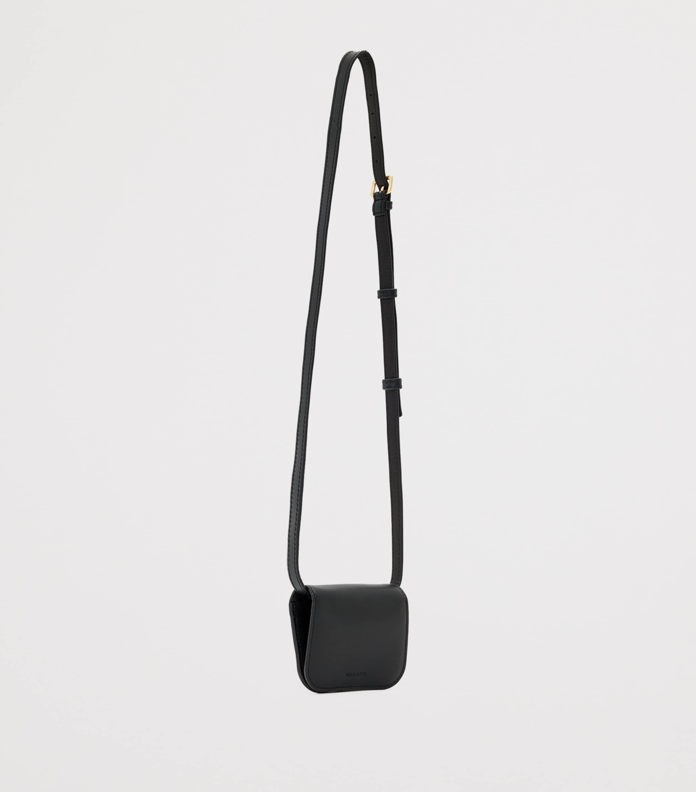 Small Leather Maeve Cross-Body Card Holder BLACK Image 2