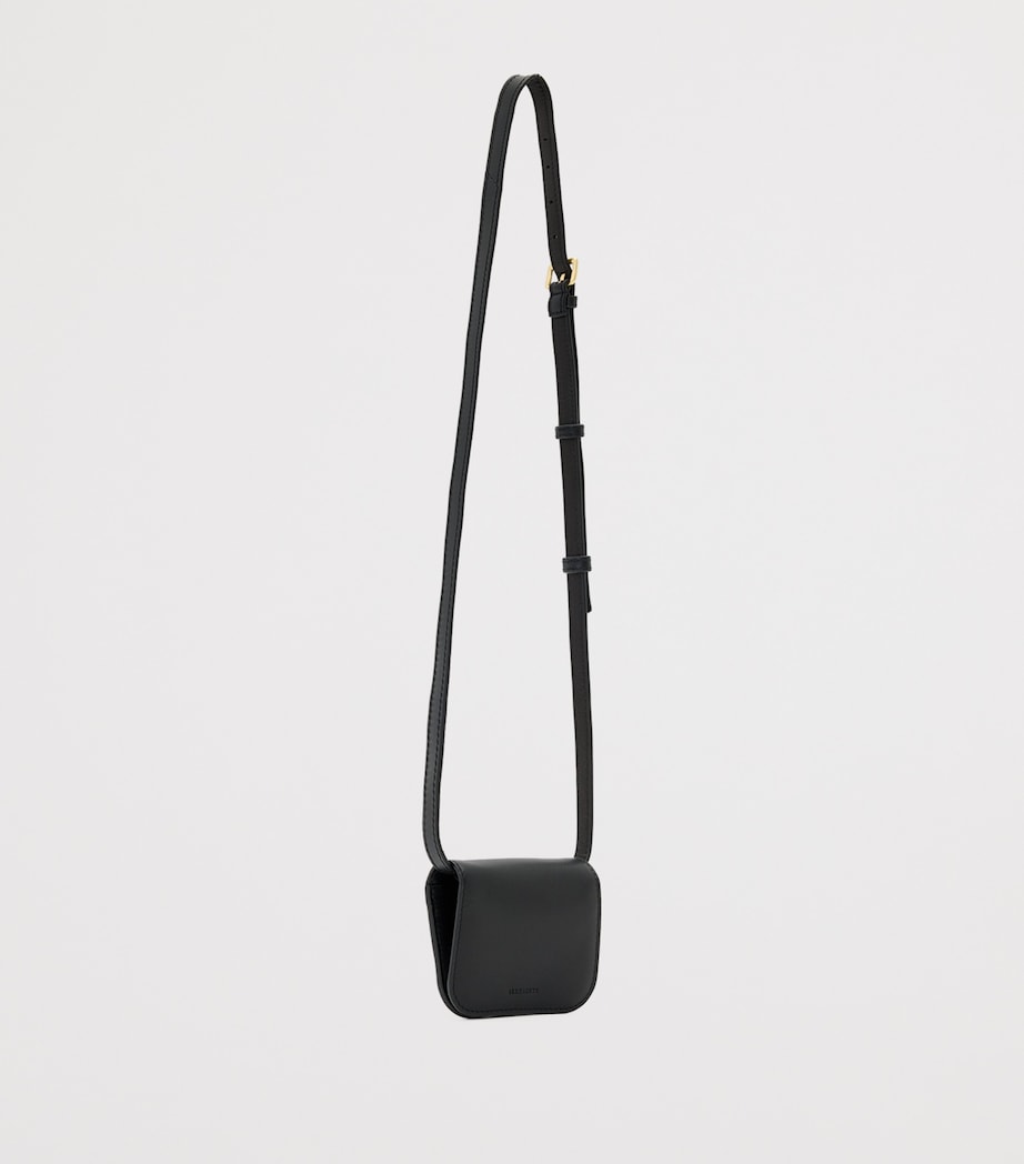 Small Leather Maeve Cross-Body Card Holder BLACK Image 2