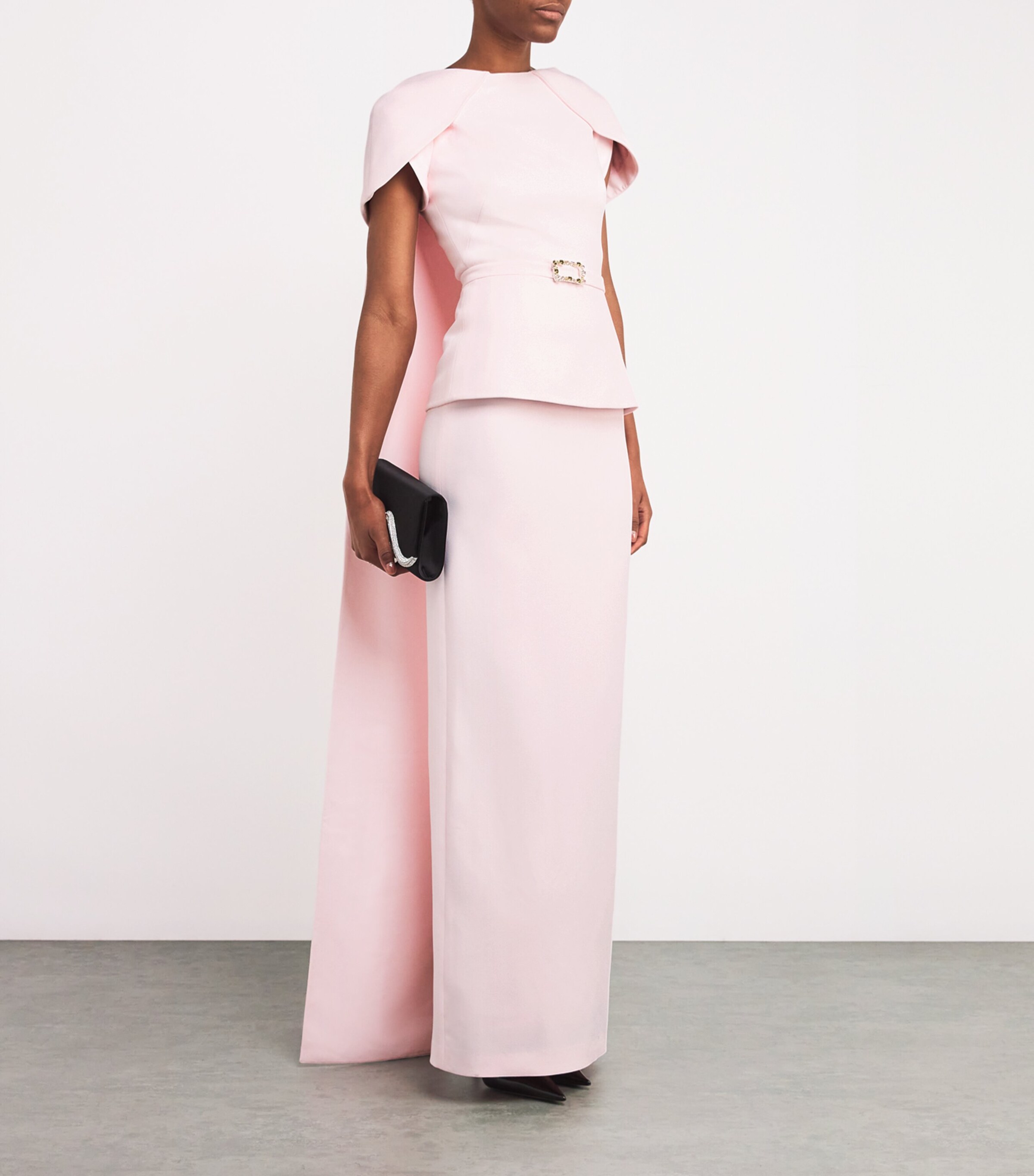 strapless open back dress Cyo Long Dress With Belt