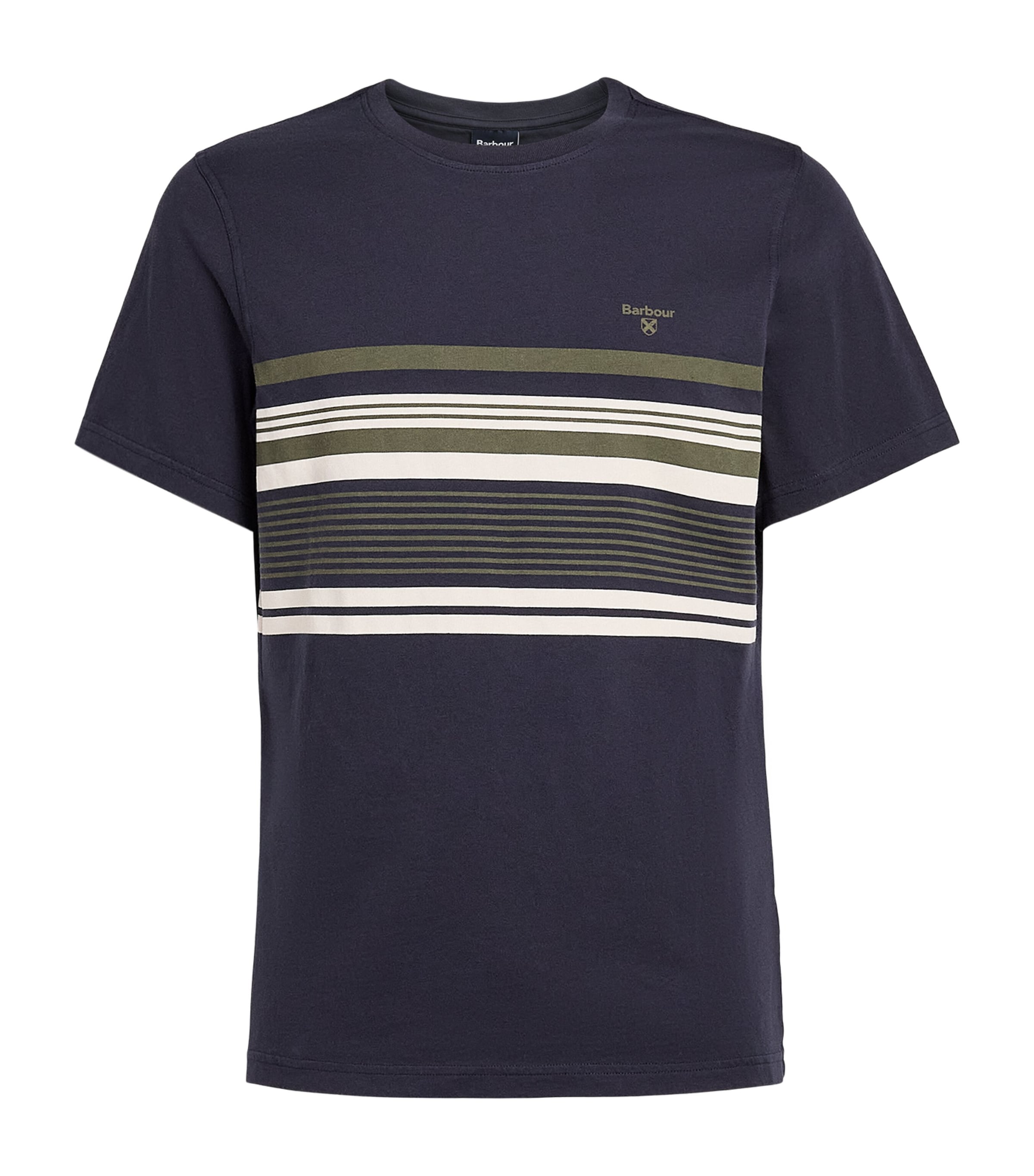 Barbour Mens Stripe Teeside T-Shirt Dark Navy Image 1