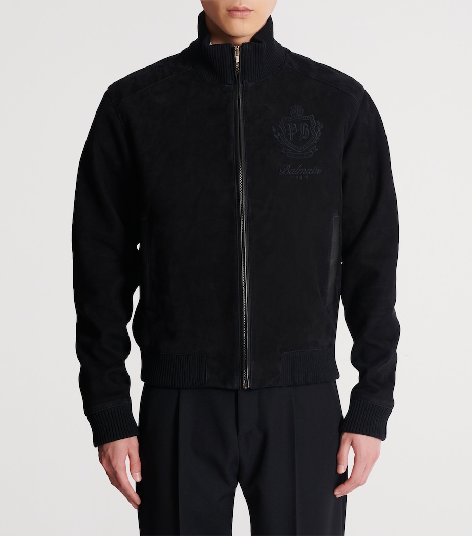 Suede College Emblem Jacket 0PA NOIR Image 5