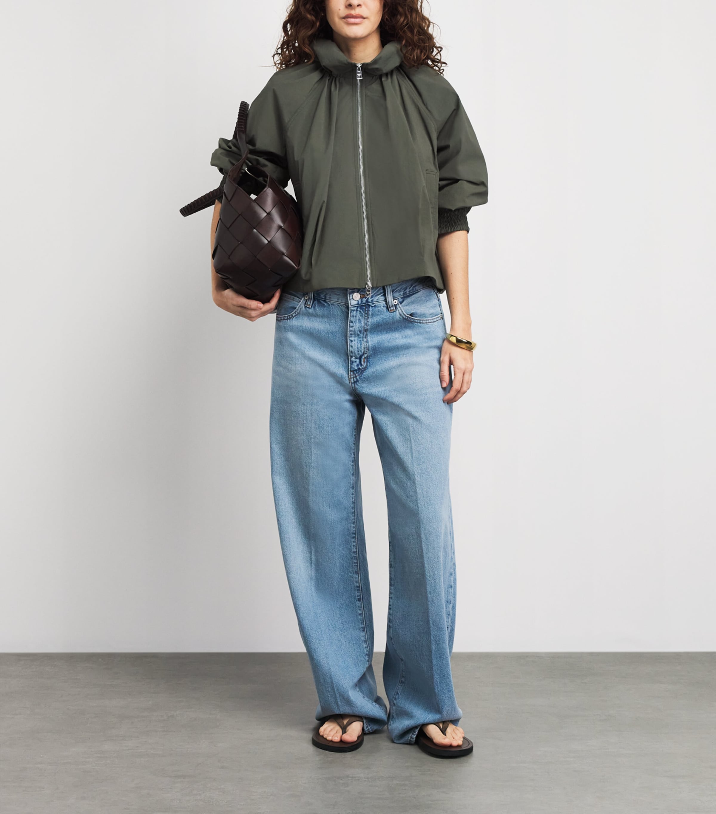 Veronica Beard Womens Circe Bubble Jacket Army Image 2