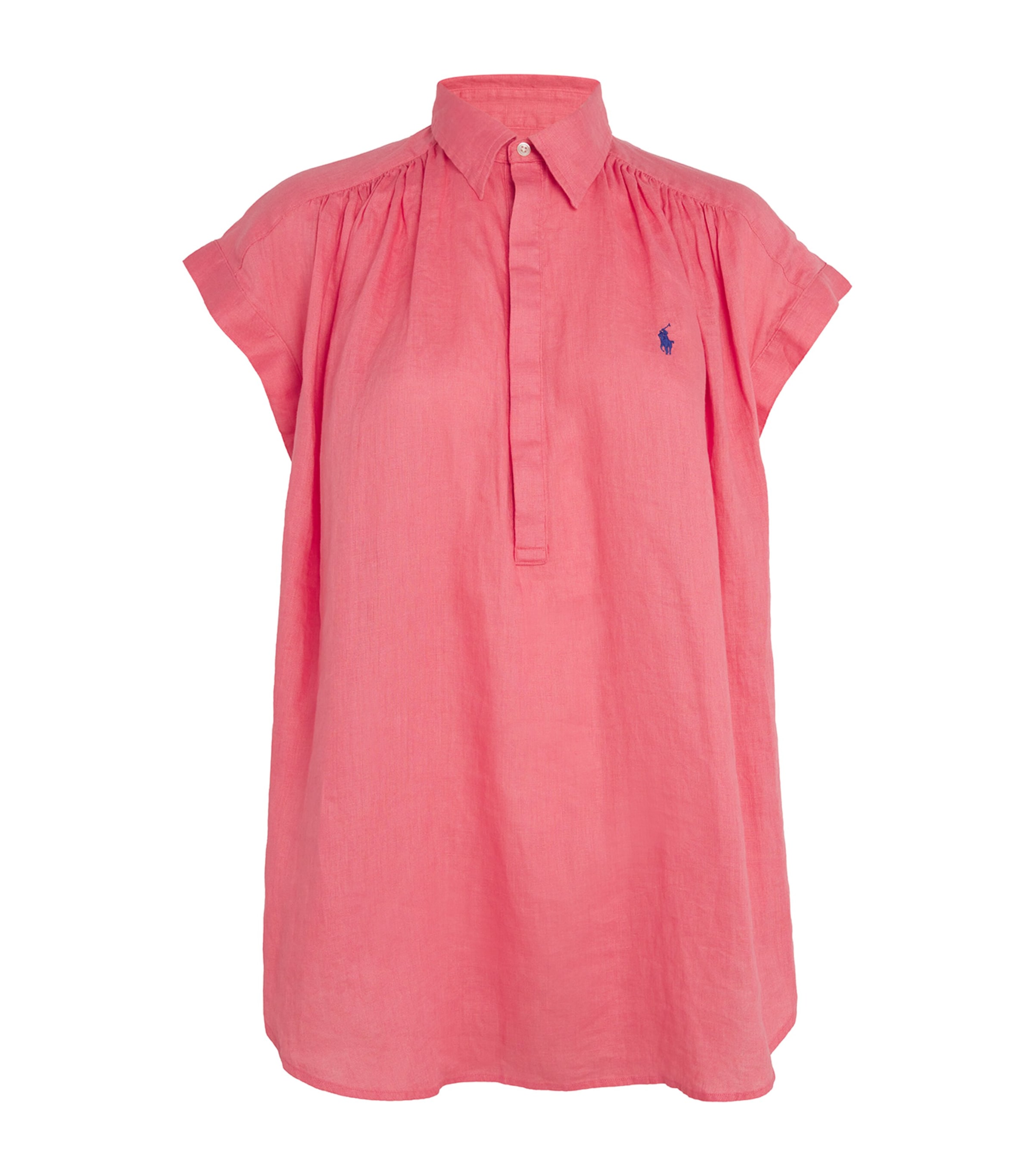 Polo Ralph Lauren Linen Polo Pony Shirt In Pink