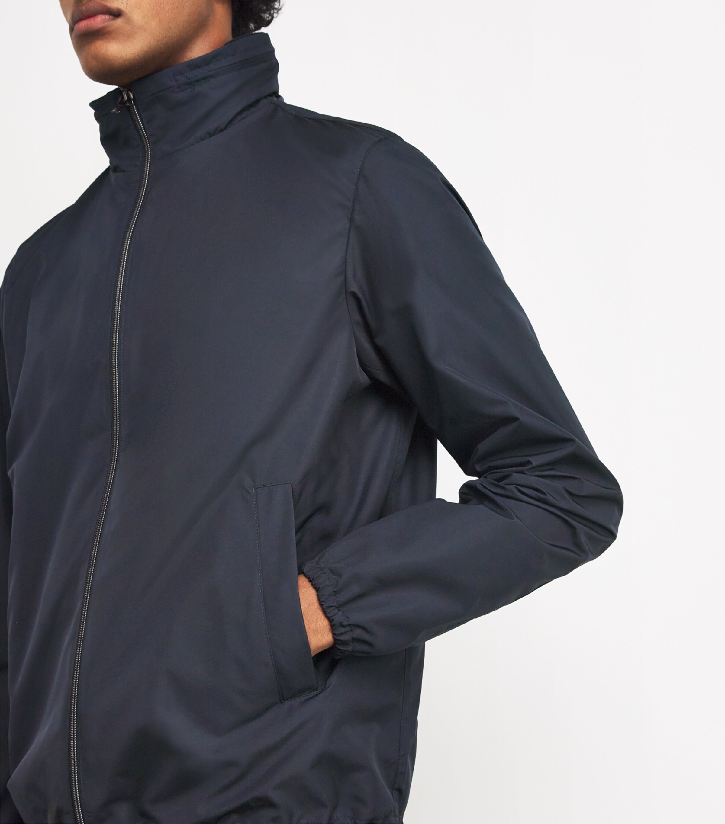 Windproof Short Zip-Up Jacket 9200BLU NAVY Image 7