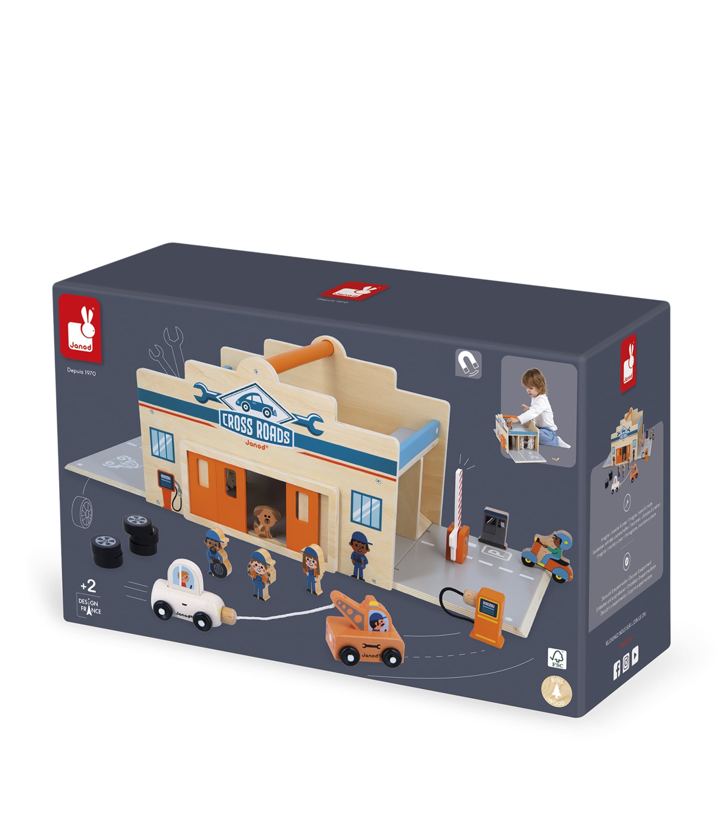 Janod Cross Roads Wooden Garage | Harrods US