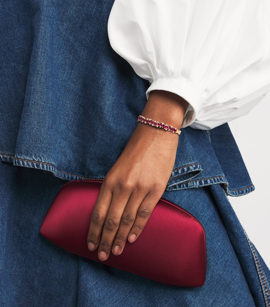Small Rose Gold, Ruby and Diamond Shimmer Audrey Bangle 18K RG/R Image 5