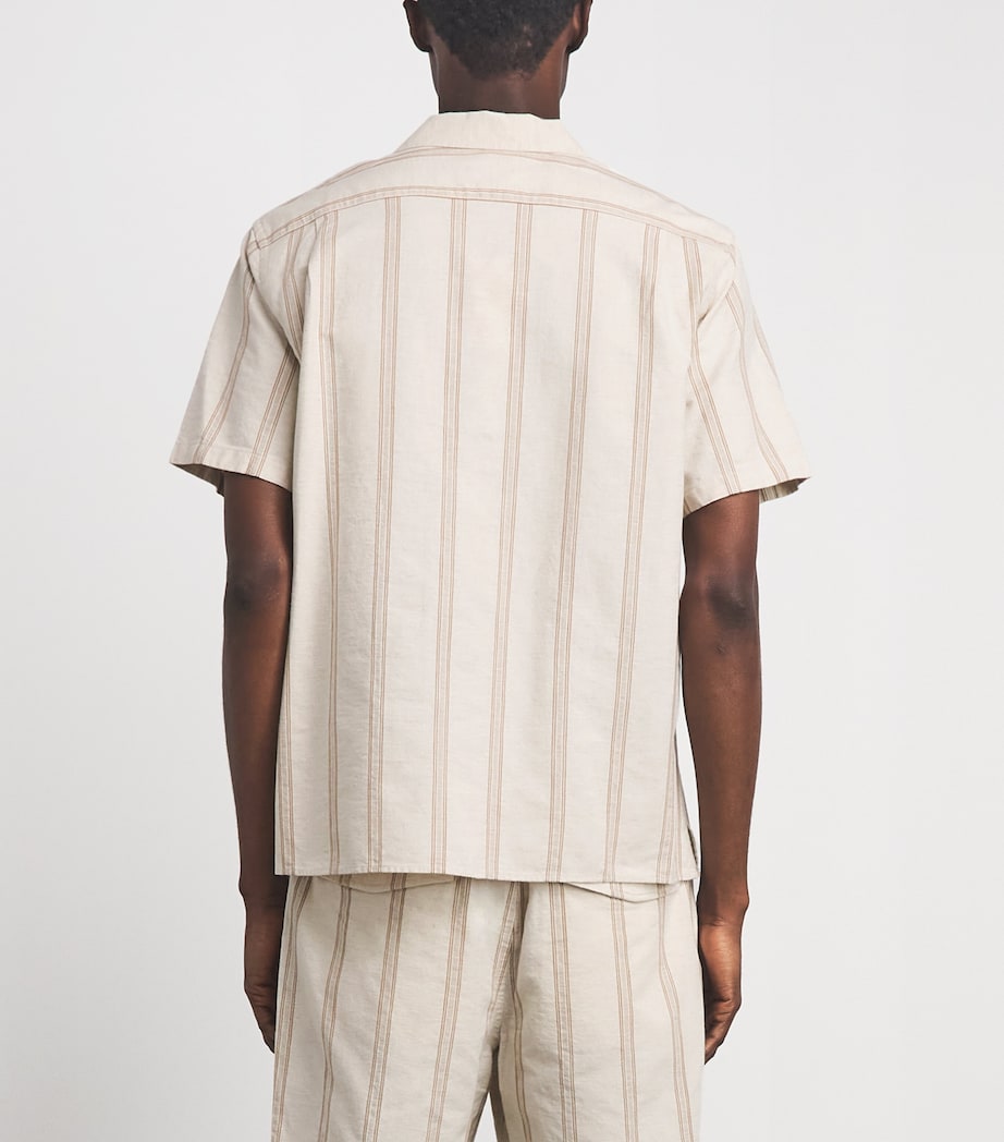 Vince Mens Cotton-Hemp Stripe Shirt Midland/smock White Image 5