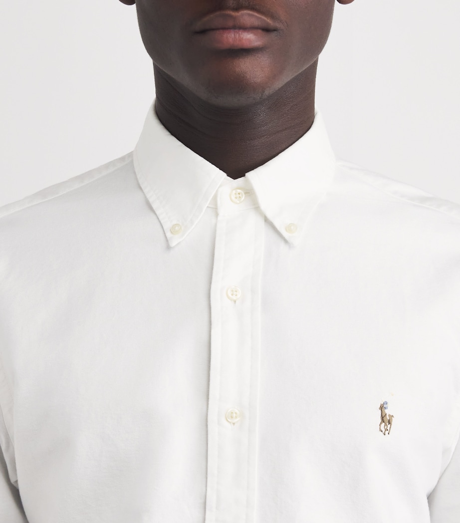 Polo Ralph Lauren Mens Custom Fit Polo Pony Oxford Shirt White Image 3