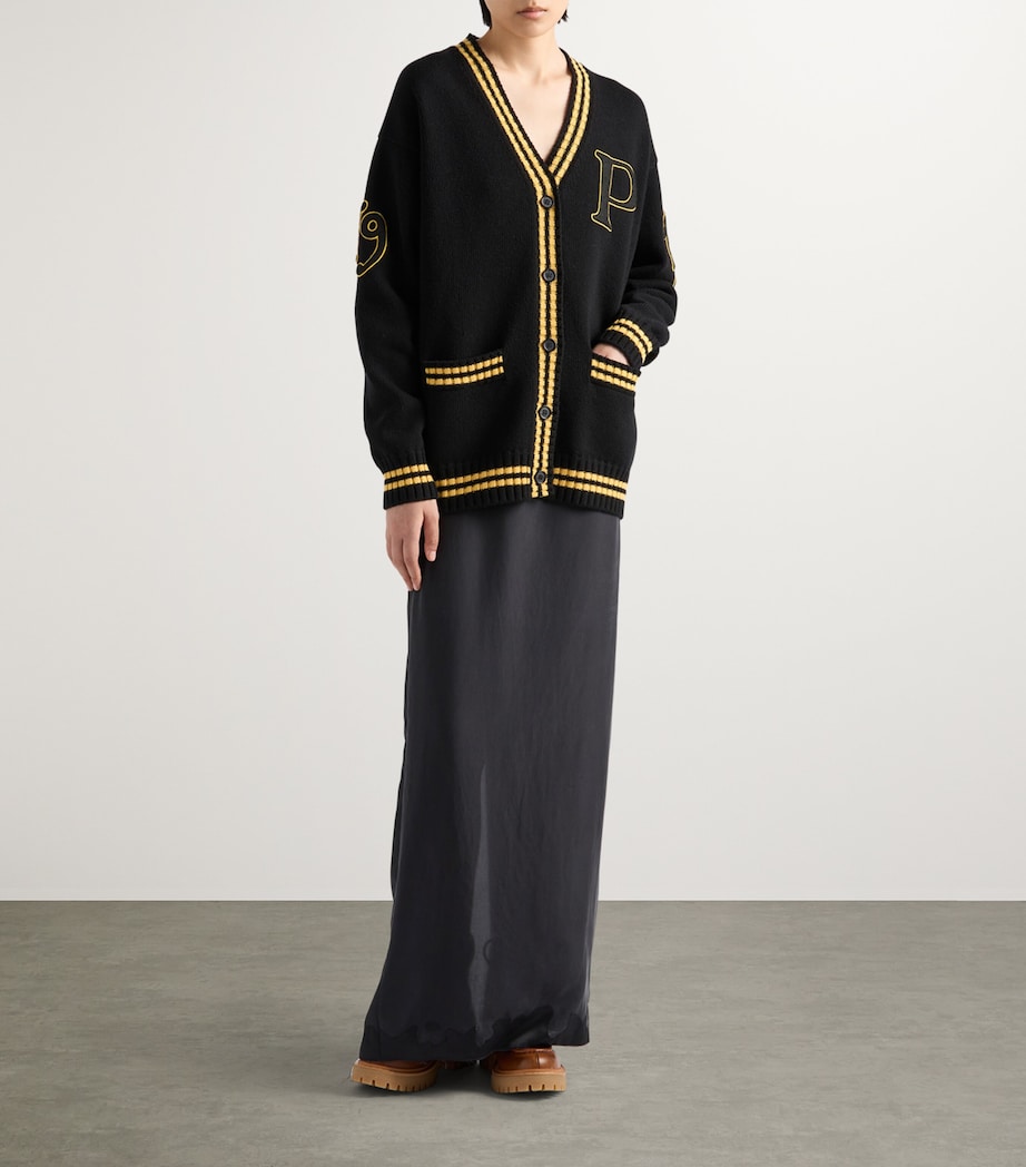 Wool-Cashmere Varsity Cardigan F0002 Image 2