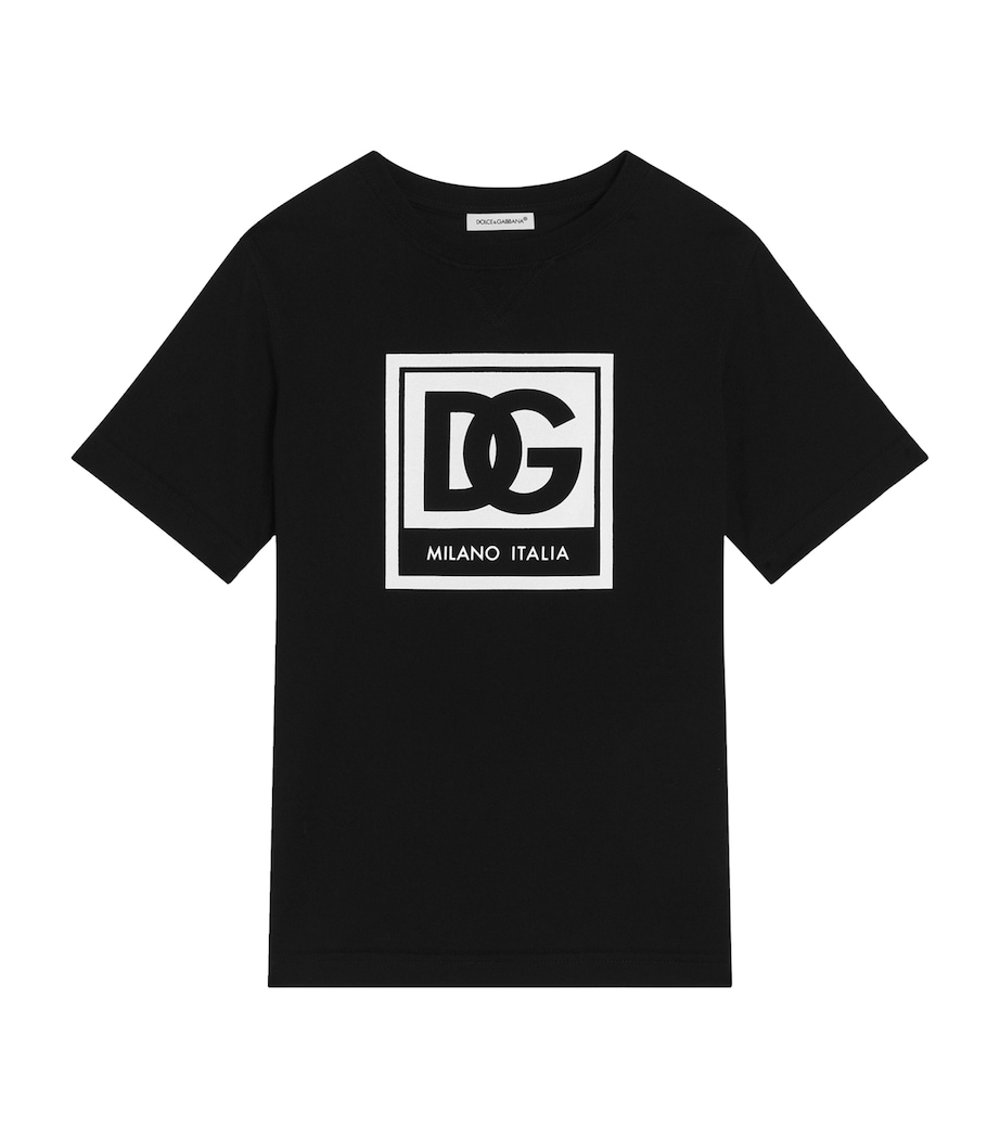 Dolce&Gabbana Kids Cotton DG Logo T-Shirt (8-12+ Years) Black Image 1