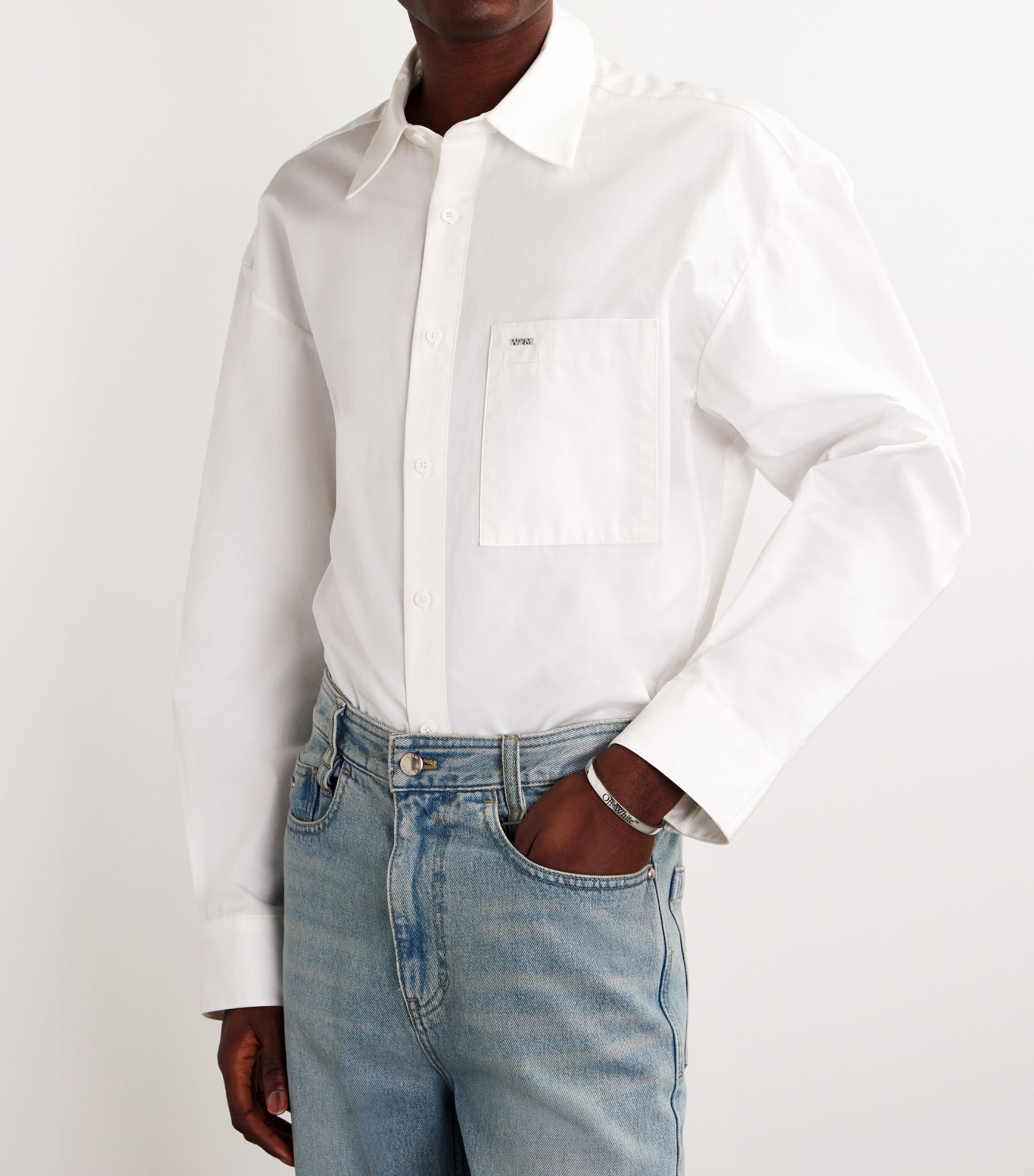 Logo-Engraved Bangle SILVER - BLACK Image 2