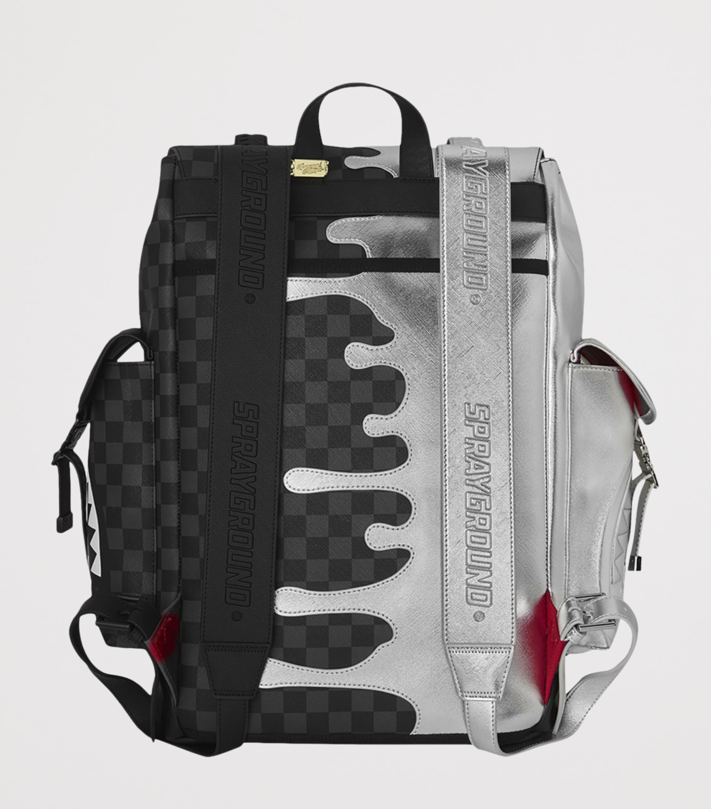Sprayground Side Drip Flap Backpack Silver Side Drip Image 4