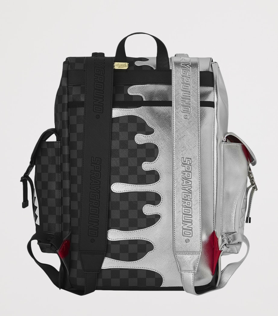 Sprayground Side Drip Flap Backpack Silver Side Drip Image 4