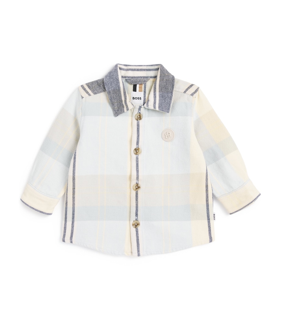 Cotton Check Print Shirt (3 Months-3 Years) PALE BLUE Image 1