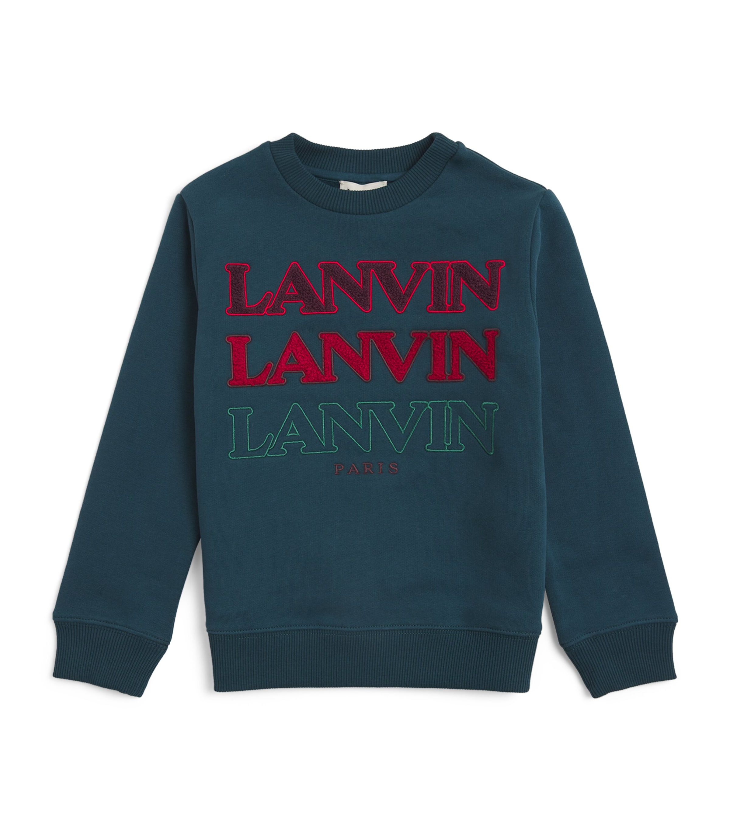LANVIN ENFANT COTTON TRIPLE LOGO SWEATSHIRT