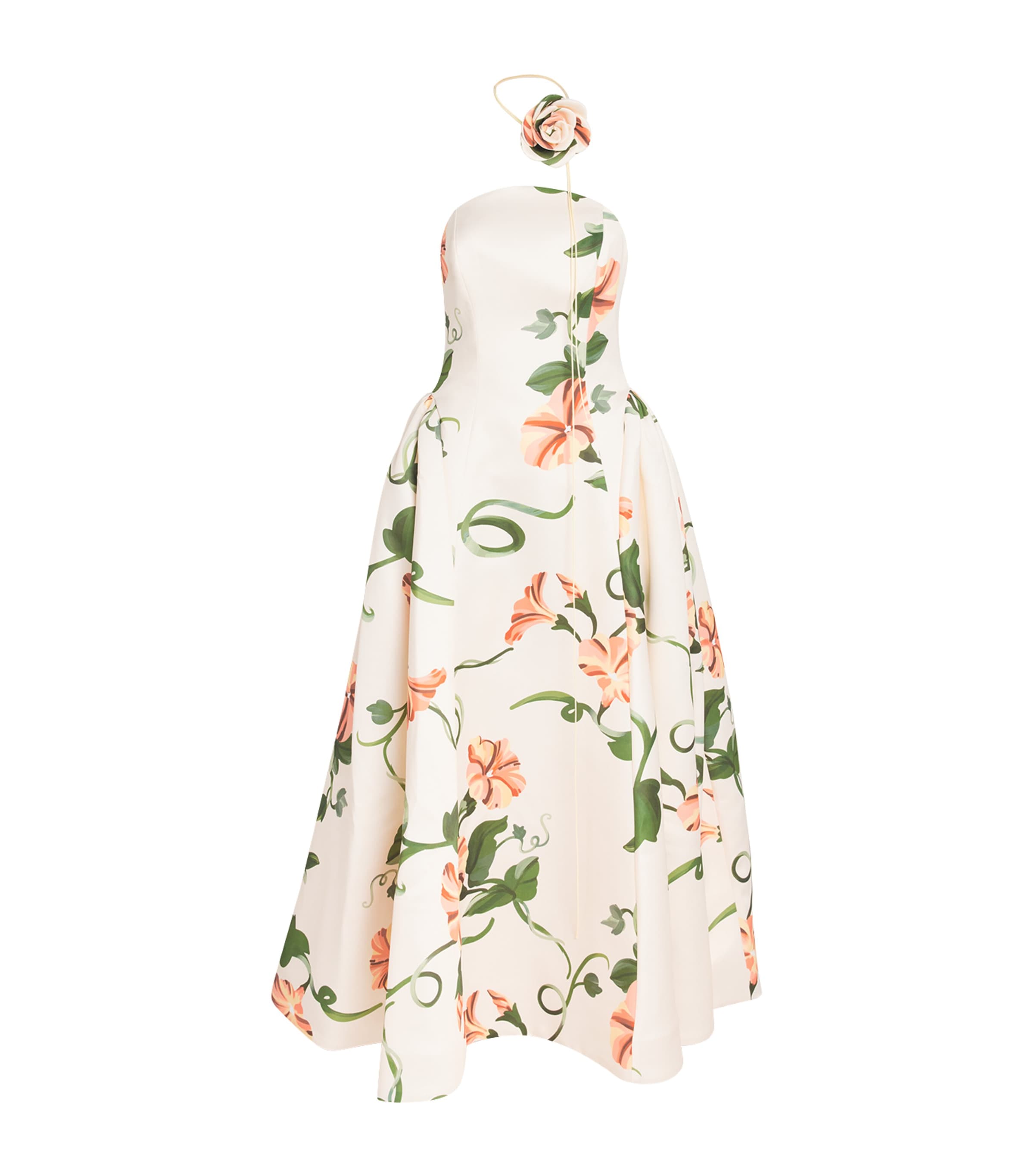 LEO LIN Womens Bustier Violet Maxi Dress Vine Print In Snow Image 1