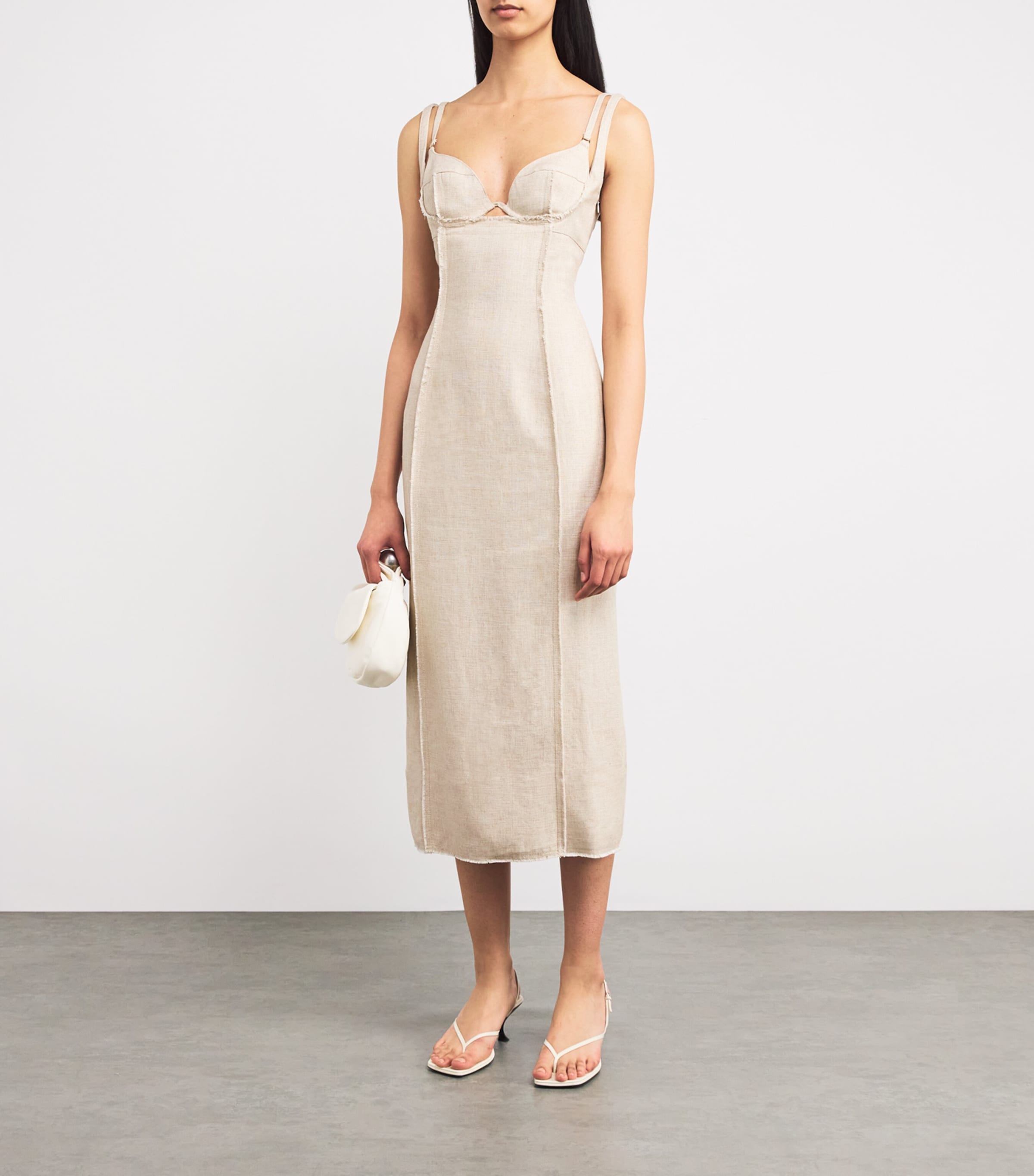 Jacquemus Beige La Robe Valerie Midi Dress | Harrods US
