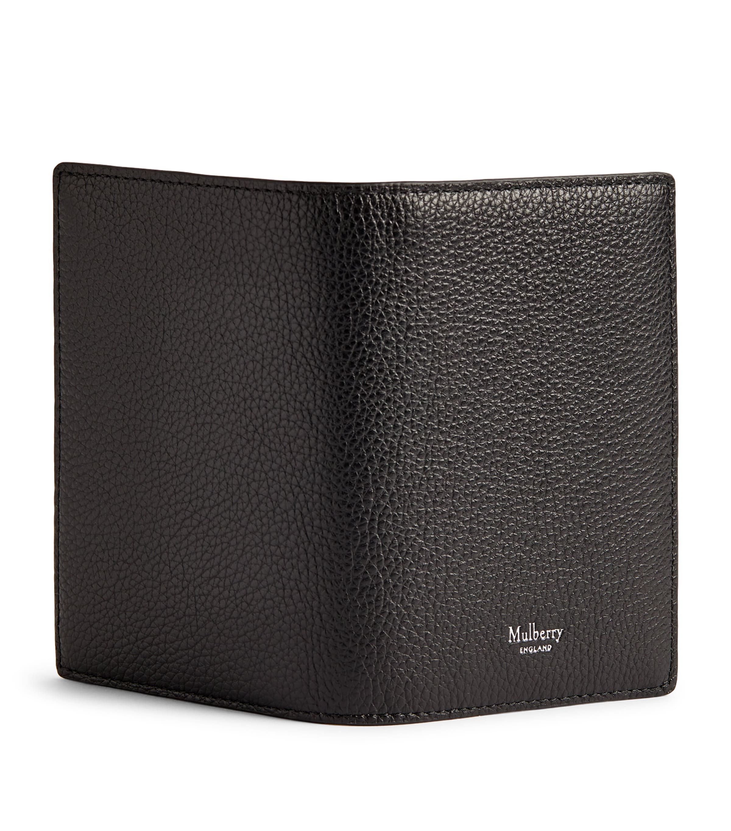 Grained Leather Passport Holder BLACK Image 4