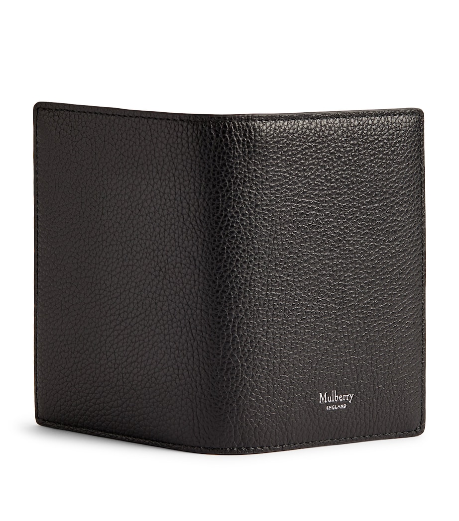 Grained Leather Passport Holder BLACK Image 4