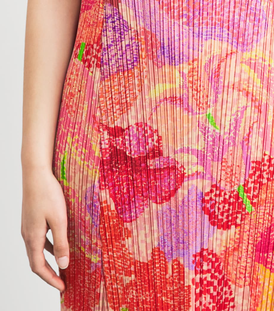 Pleats Please Issey Miyake Womens Pleated Foggy Forest Midi Dress Pink Image 3