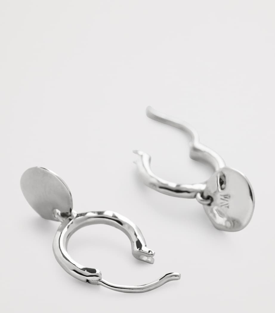 Monica Vinader Mini Sterling Silver MV Siren Muse Disc Huggie Earrings Sterling Silver Image 2