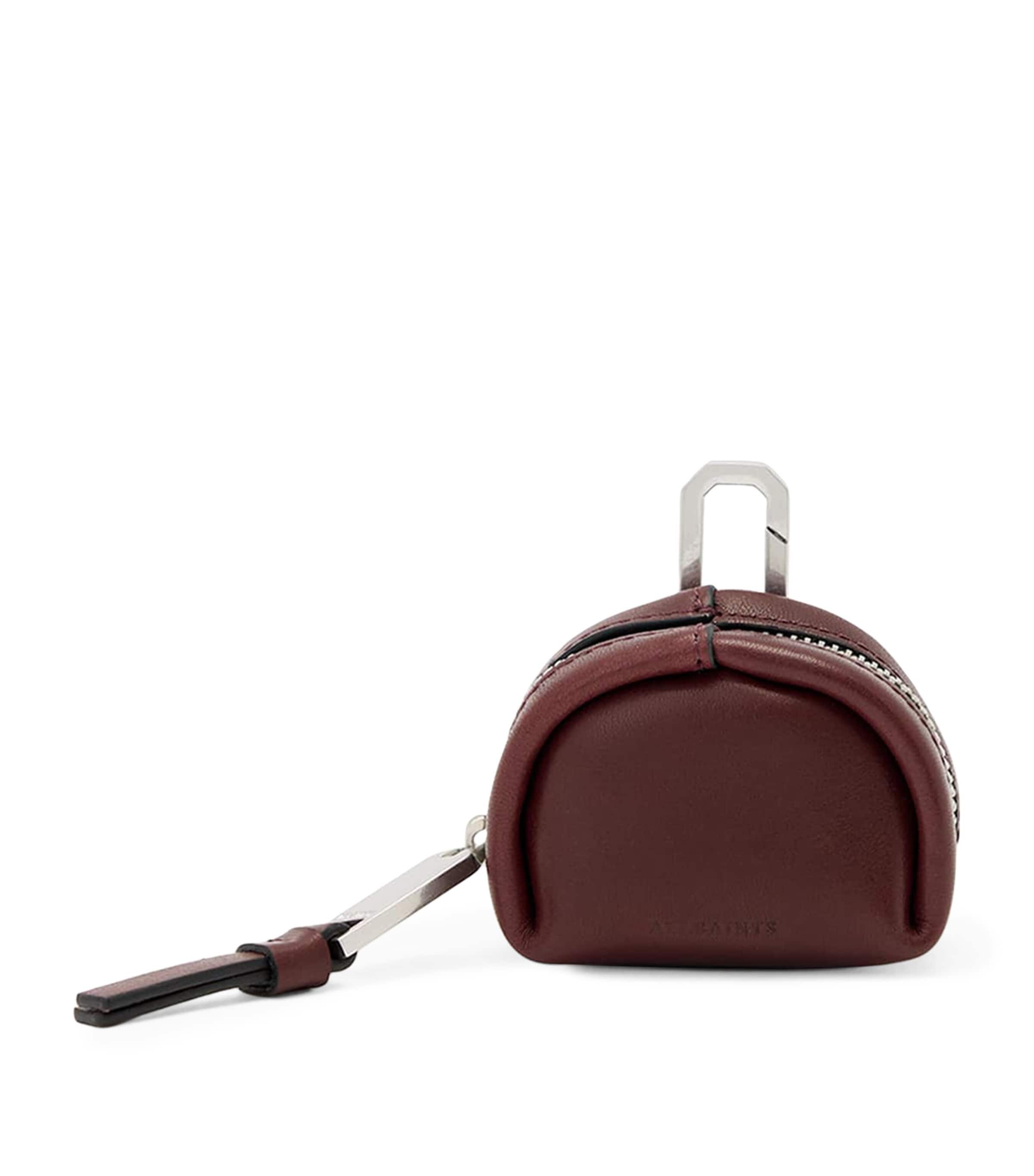 AllSaints Leather Rosalie AirPods Case Burgundy Red Image 1