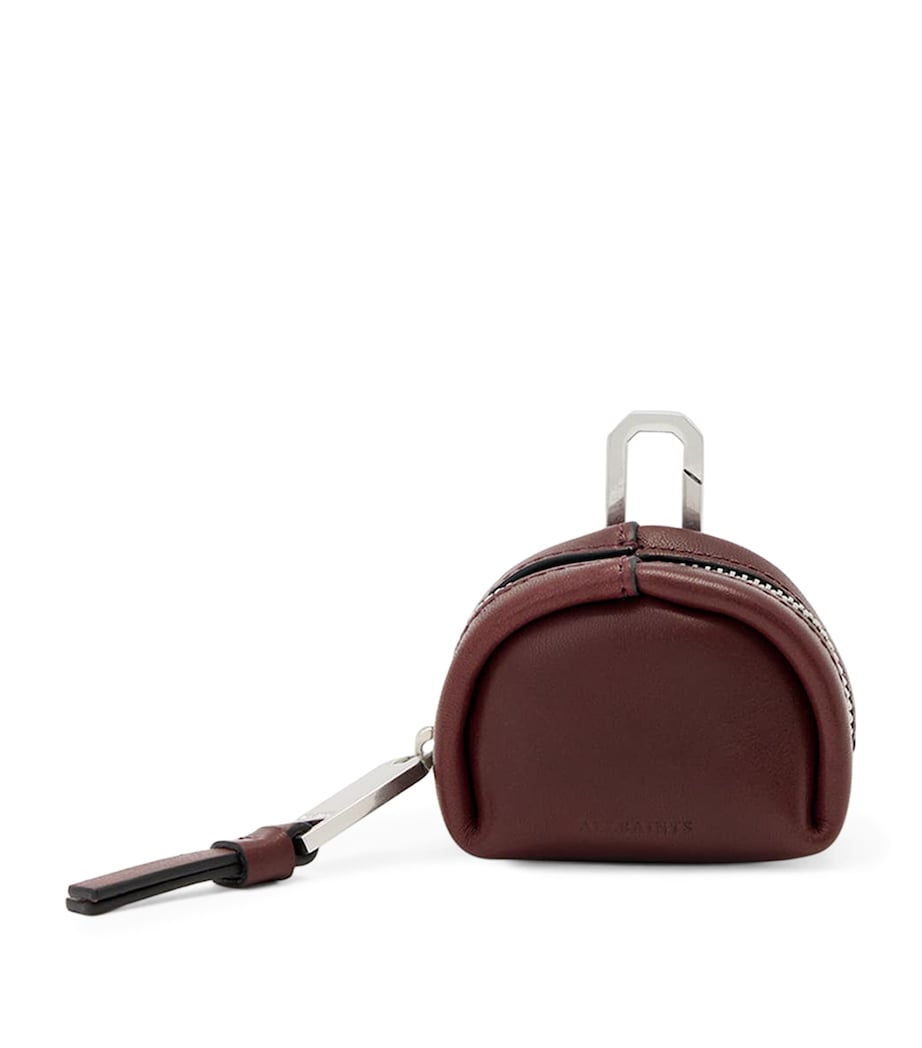 AllSaints Leather Rosalie AirPods Case Burgundy Red Image 1