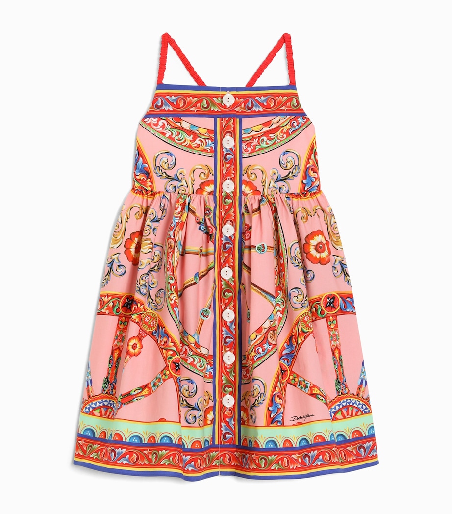 Dolce&Gabbana Kids Cotton Carretto Print Dress (8-12+ Years) Carretto Fld Image 1