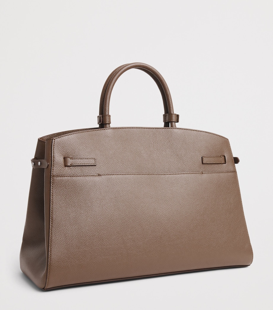 Leather Hudson Shoulder Bag DARK TAUPE F02 Image 3