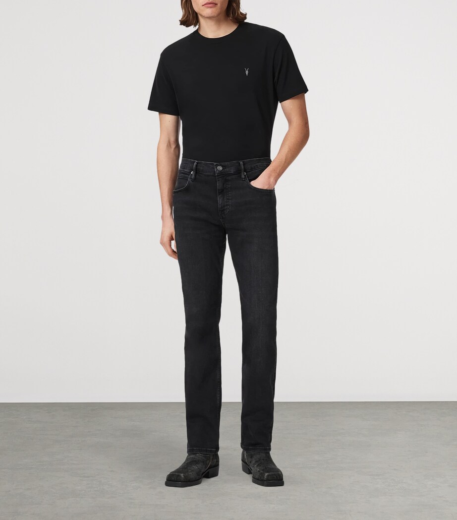AllSaints Mens Sid Ultra Slim Jeans Washed Black Image 2