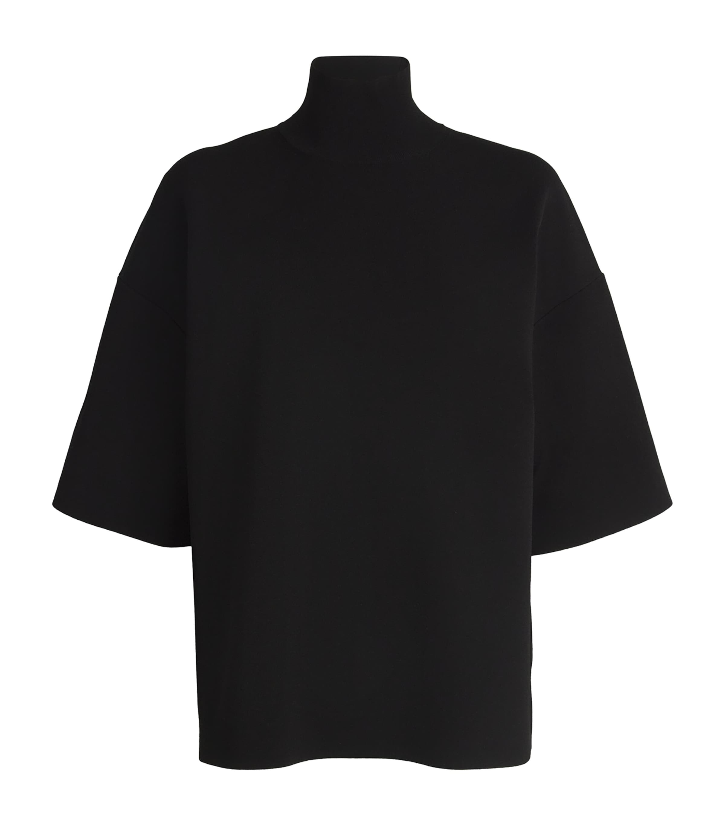 Theory Stretch-jersey Turtleneck Top In Black