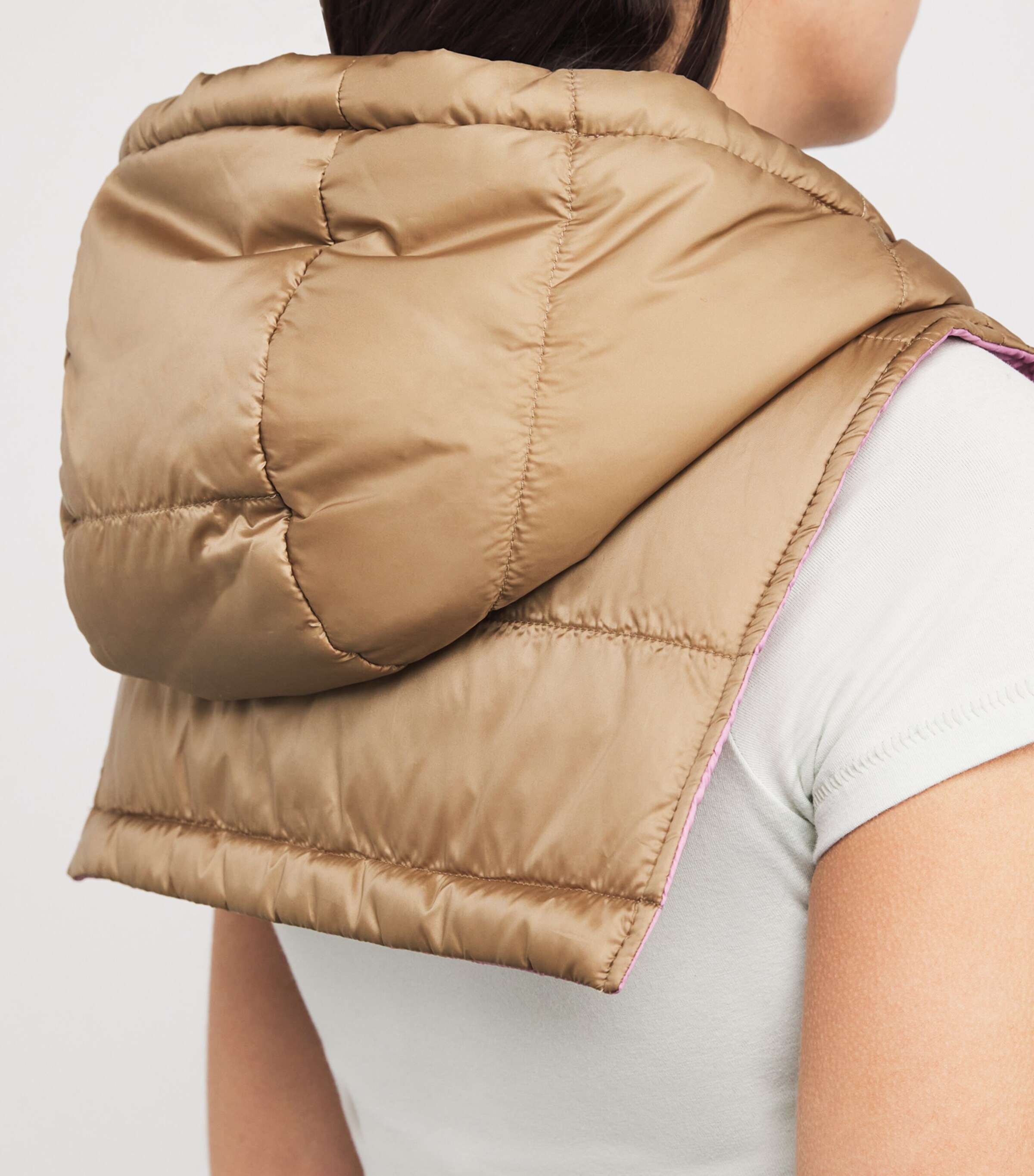 Sleeveless Puffer Gilet Insert CAMEL Image 6