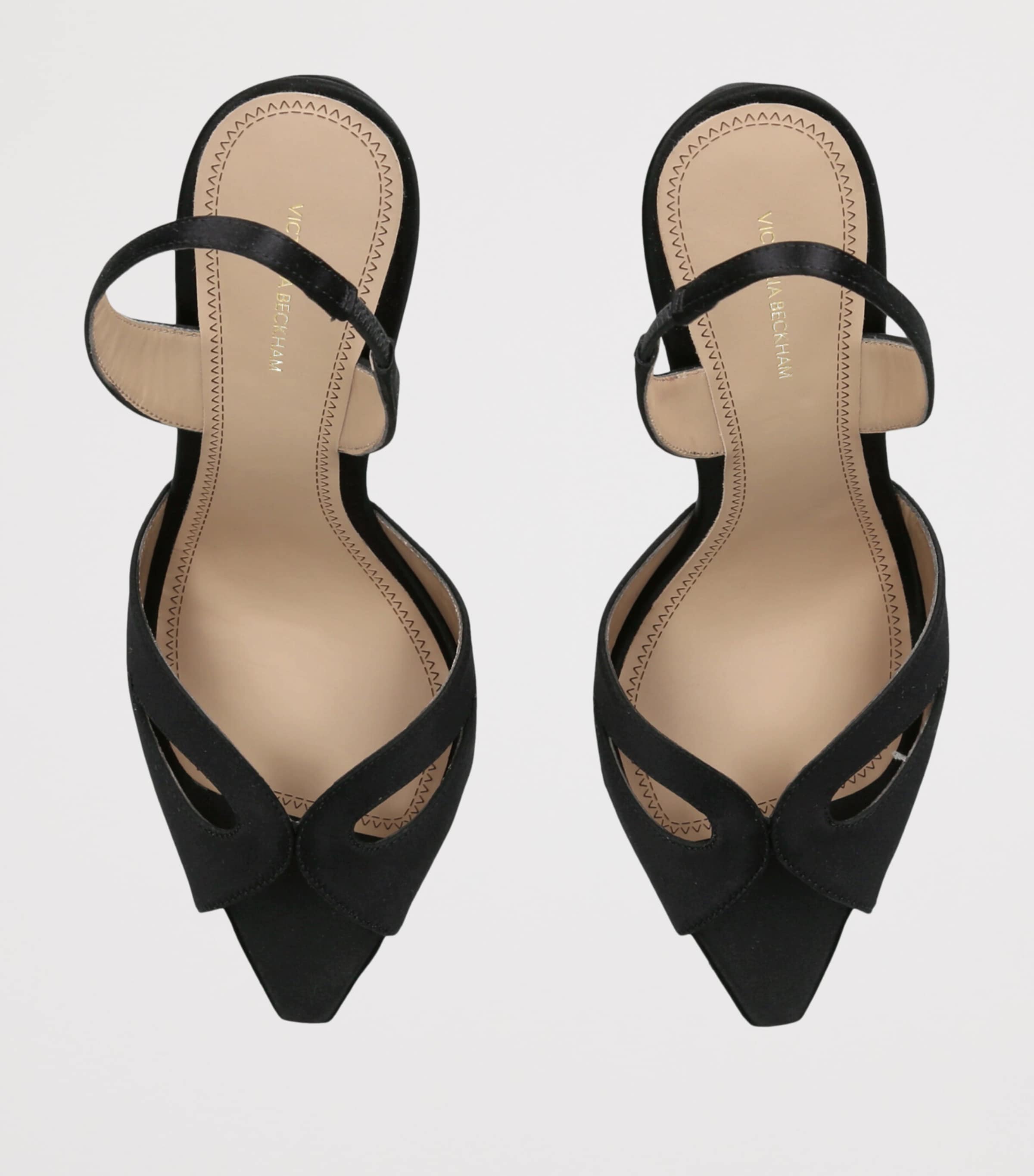 Victoria Beckham Satin Harlow Mask Slingback Heels 100 Black Image 3