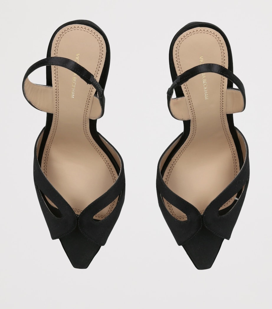Victoria Beckham Satin Harlow Mask Slingback Heels 100 Black Image 3