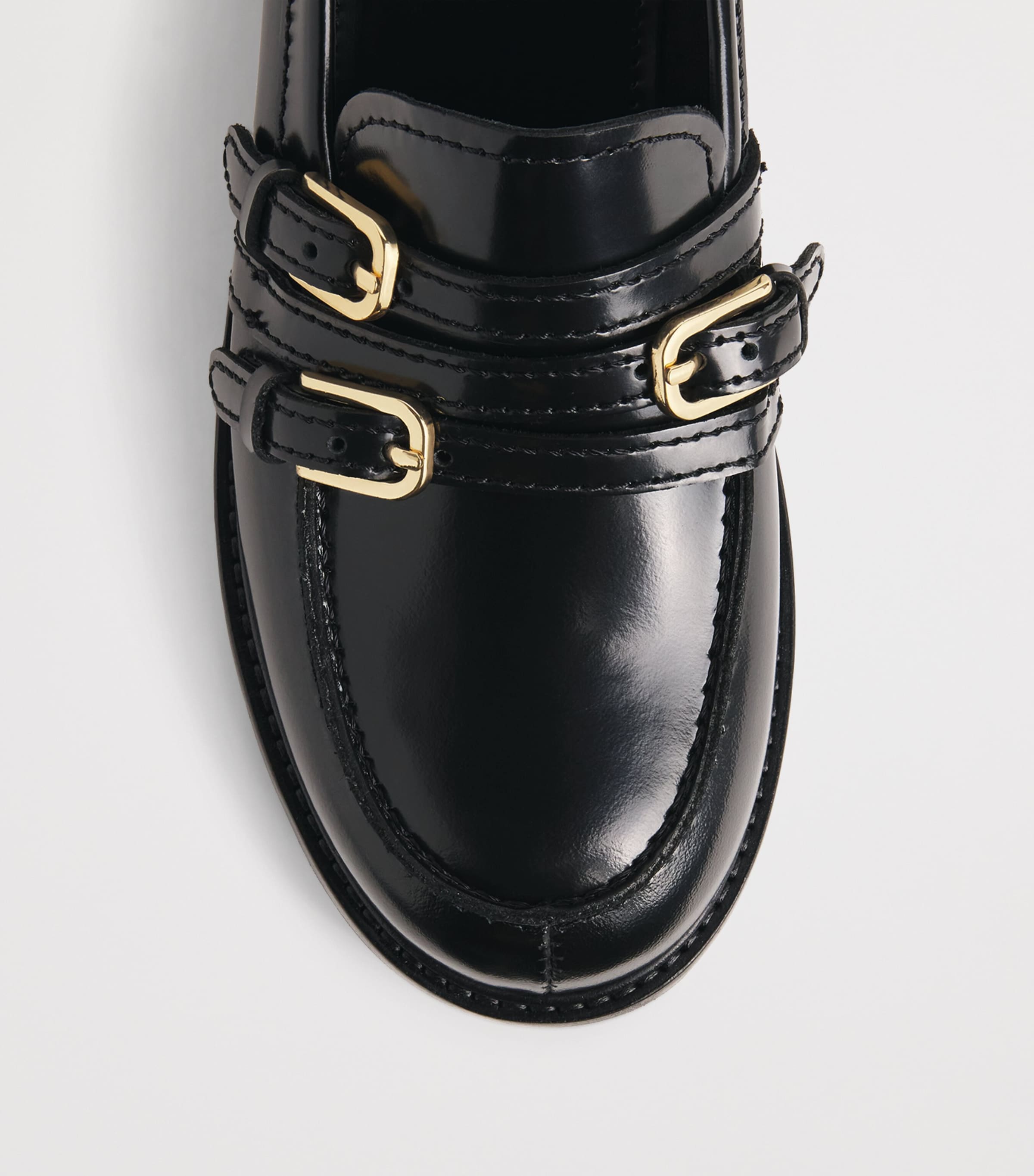 Sandro Paris Leather Buckled Loafers Black Image 6