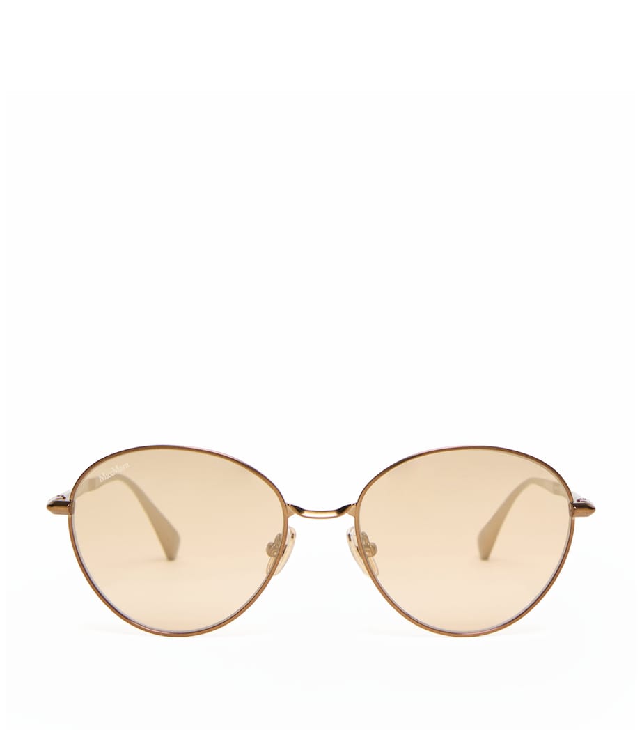 Max Mara Metal Oval Sunglasses Camel Image 1