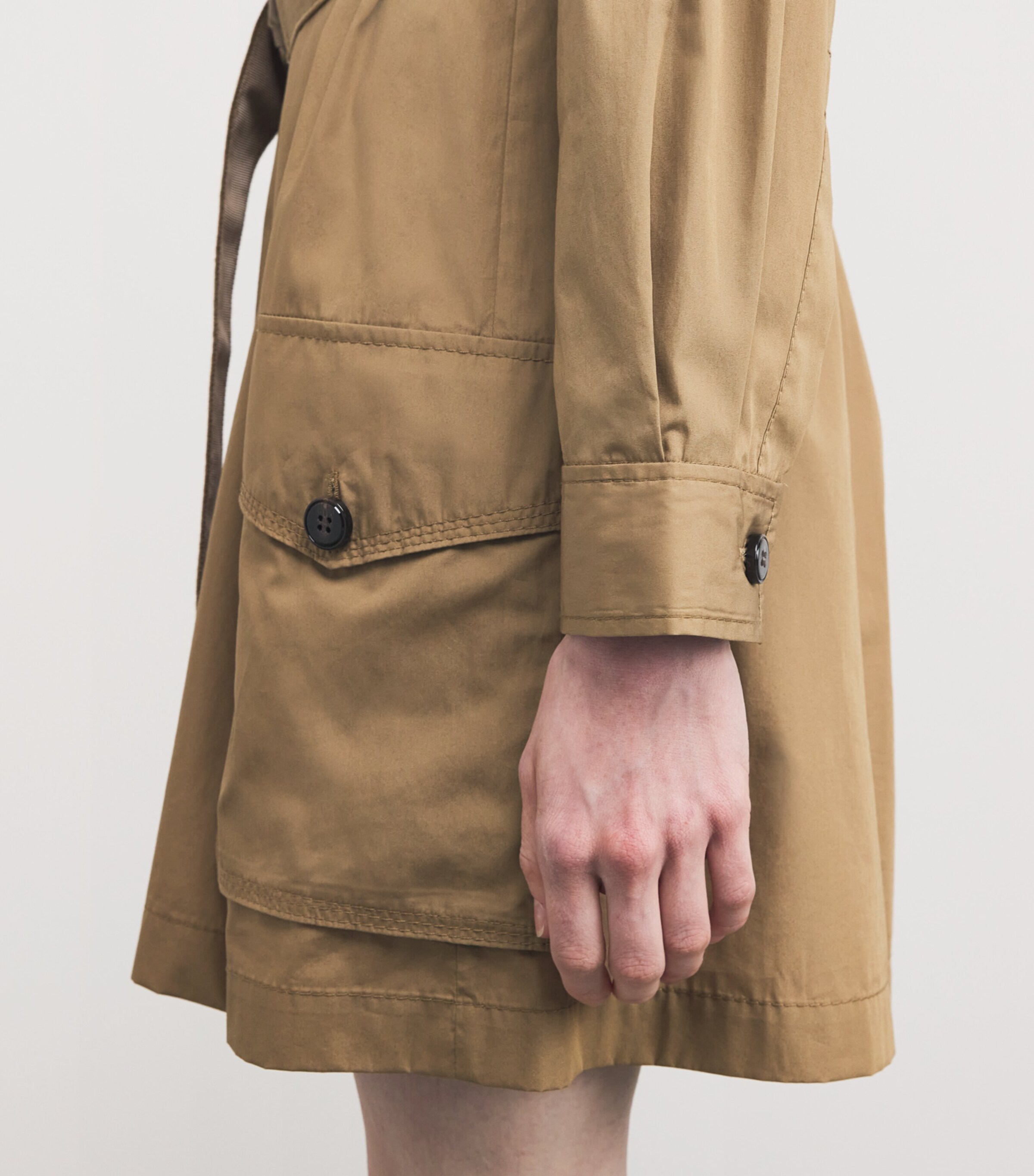 MAX&Co. Womens Cotton Poplin Utility Mini Dress Sand Image 4