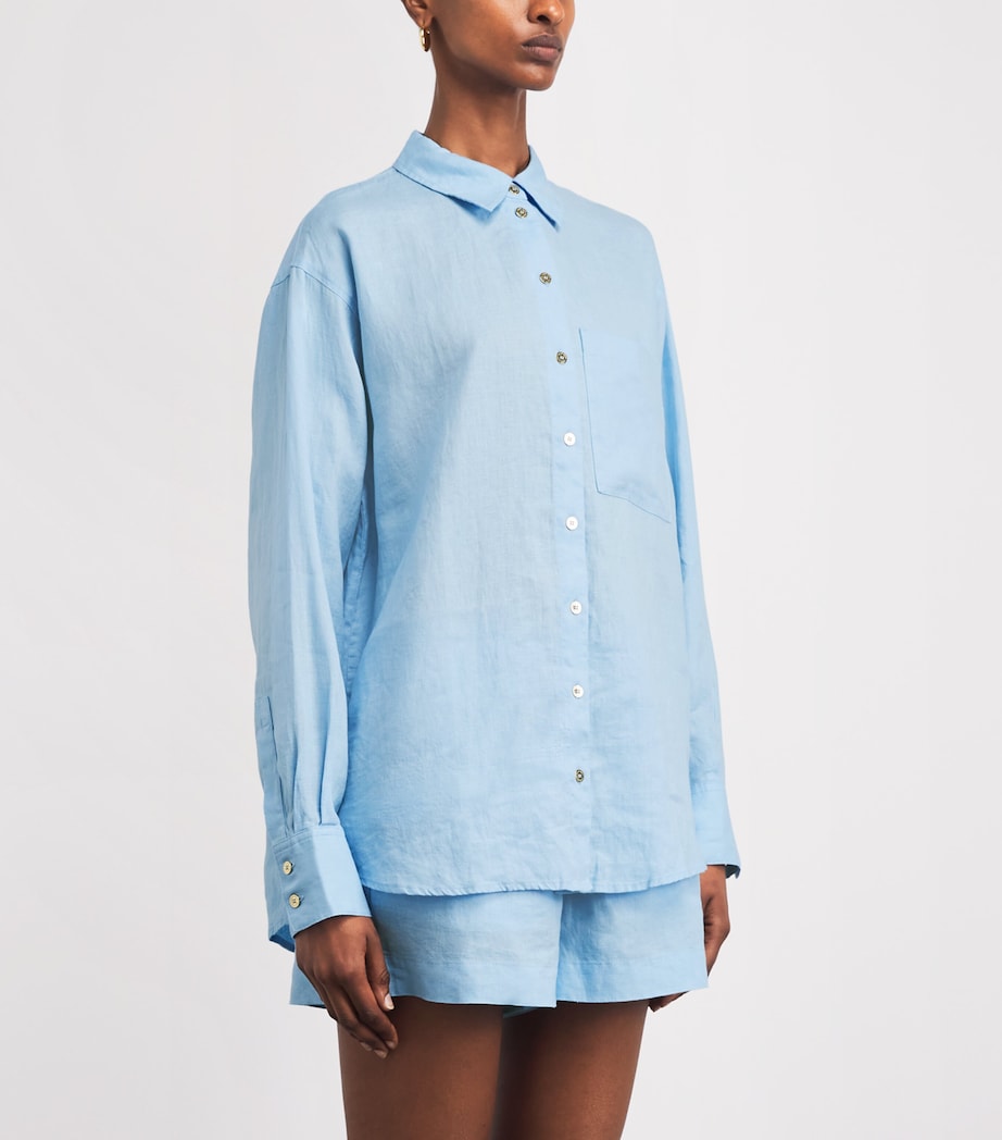 Heidi Klein Womens Linen Ponza Shirt Blu Blu Image 4