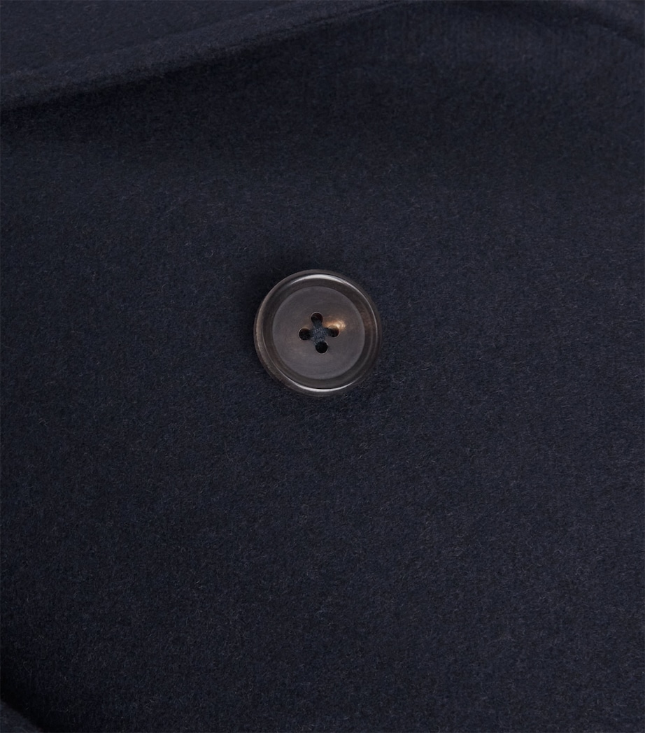 Wool-Silk-Cashmere Pea Coat 001 NAVY BLUE Image 5