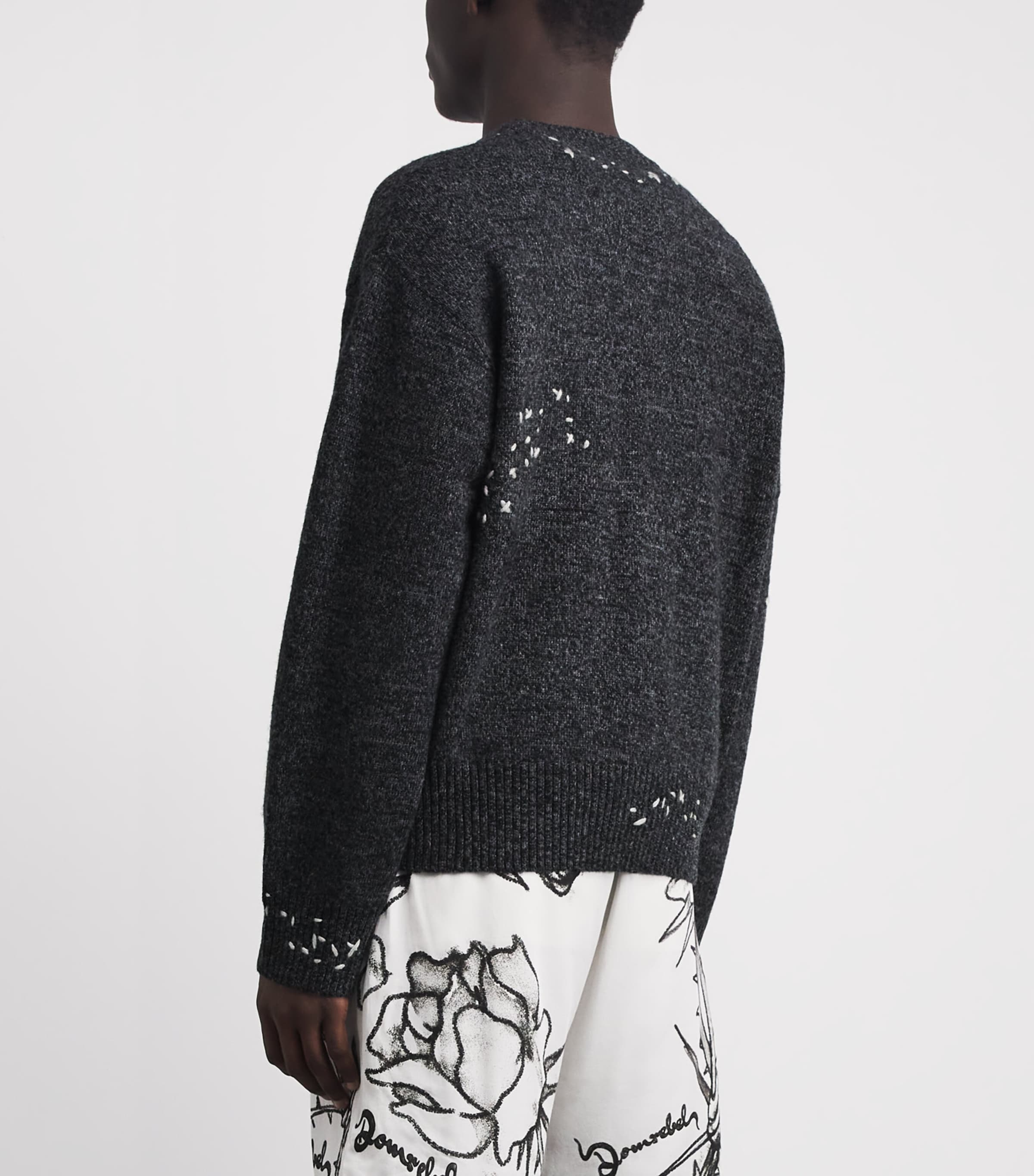 DOMREBEL Mens Wool-Blend Renegade Sweater Charcoal Image 5