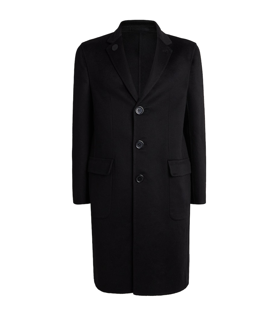 Alan Scott Mens Cashmere-Blend Double-Face Coat Black Image 1