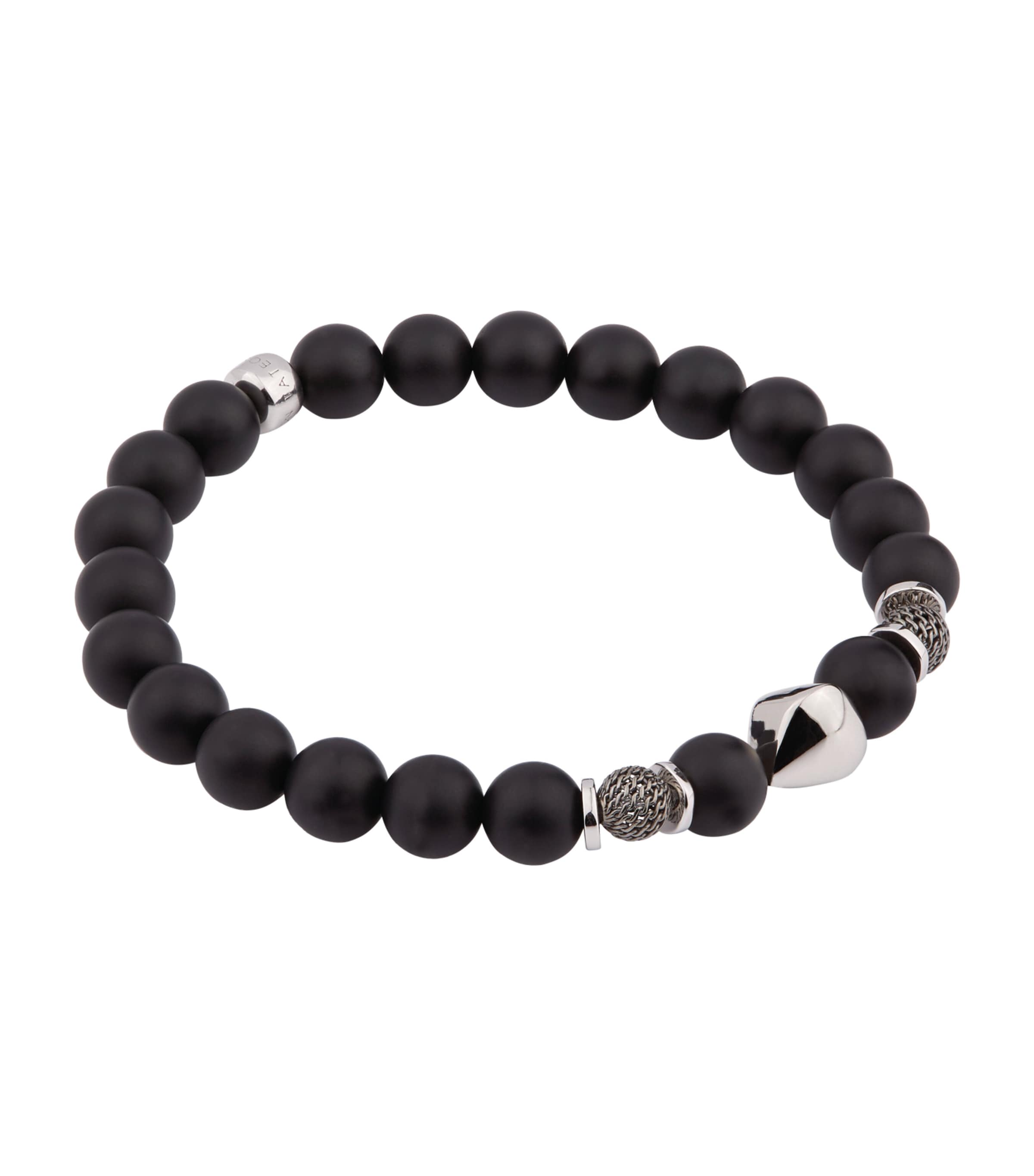 Sterling Silver Beaded Bracelet BLACK Image 2