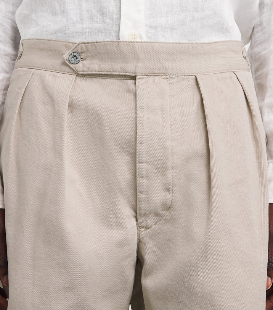 Cotton Twill Pleated Shorts BEIGE/KHAKI Image 6