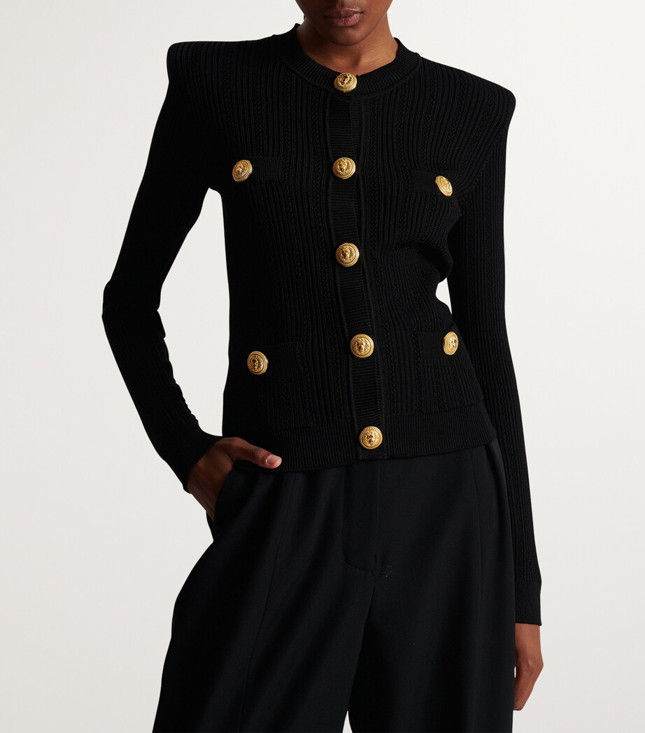 Wool-Blend Structured Cardigan 0PA NOIR Image 7