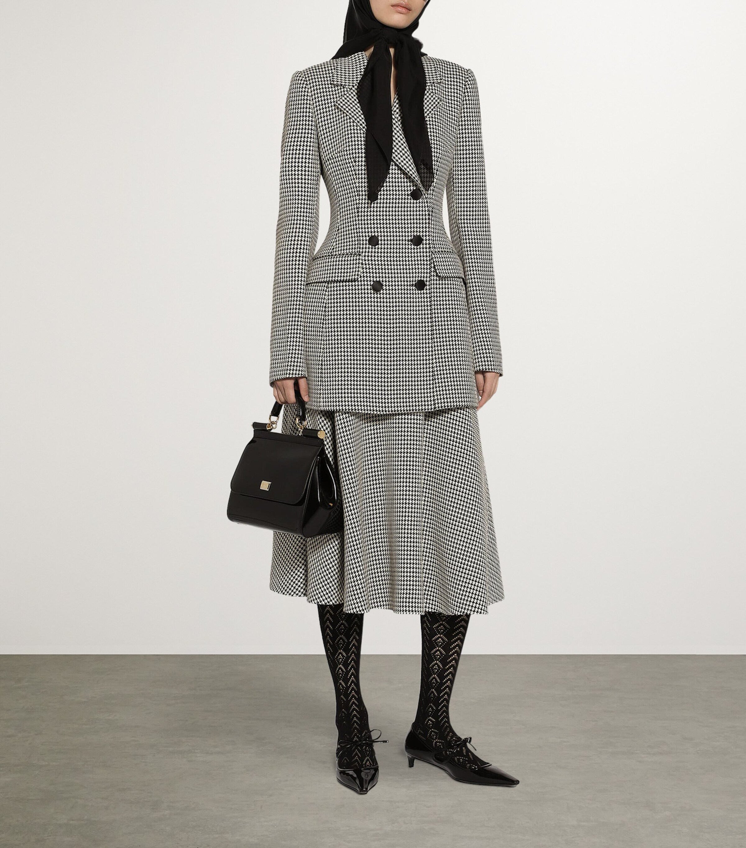ジャケット Dolce&Gabbana Houndstooth wool checked coat Houndstooth wool-blend coat in multicoloured - Dolce Gabbana