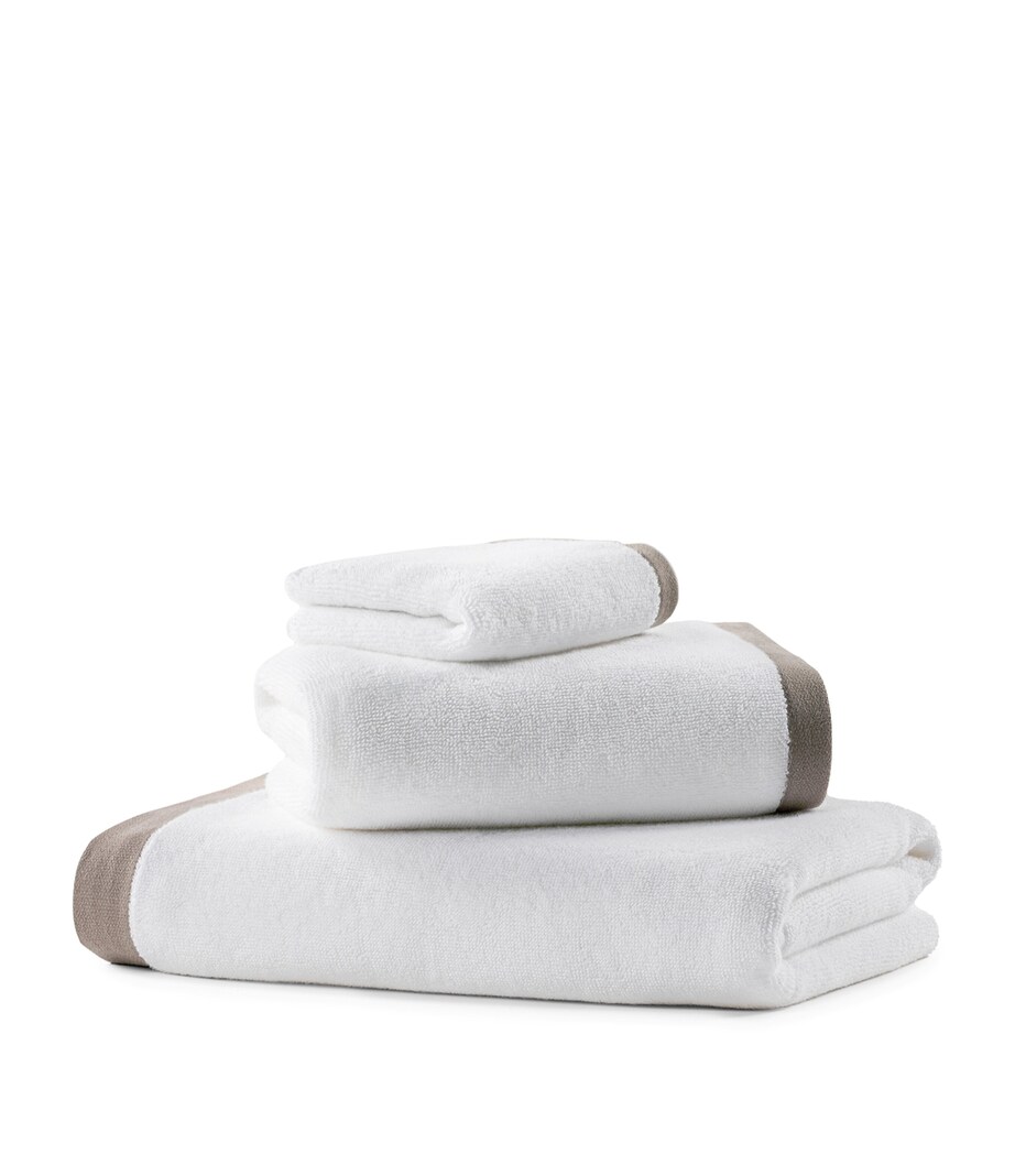 Hamam Organic Cotton Vesta Bath Towel (142cm x 76cm) White/vapour Image 1
