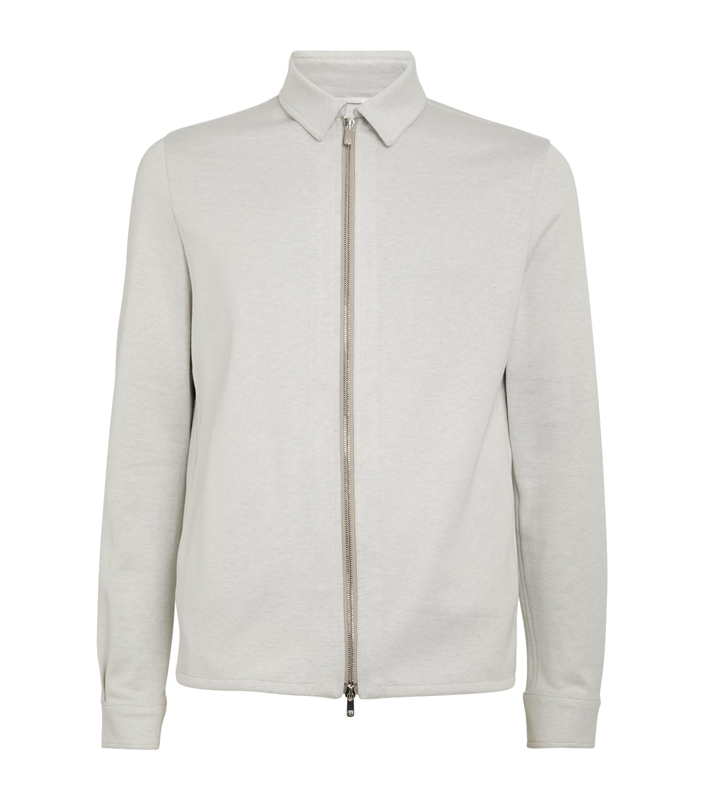 Marco Pescarolo Silk-cashmere Zip-up Shirt In Beige