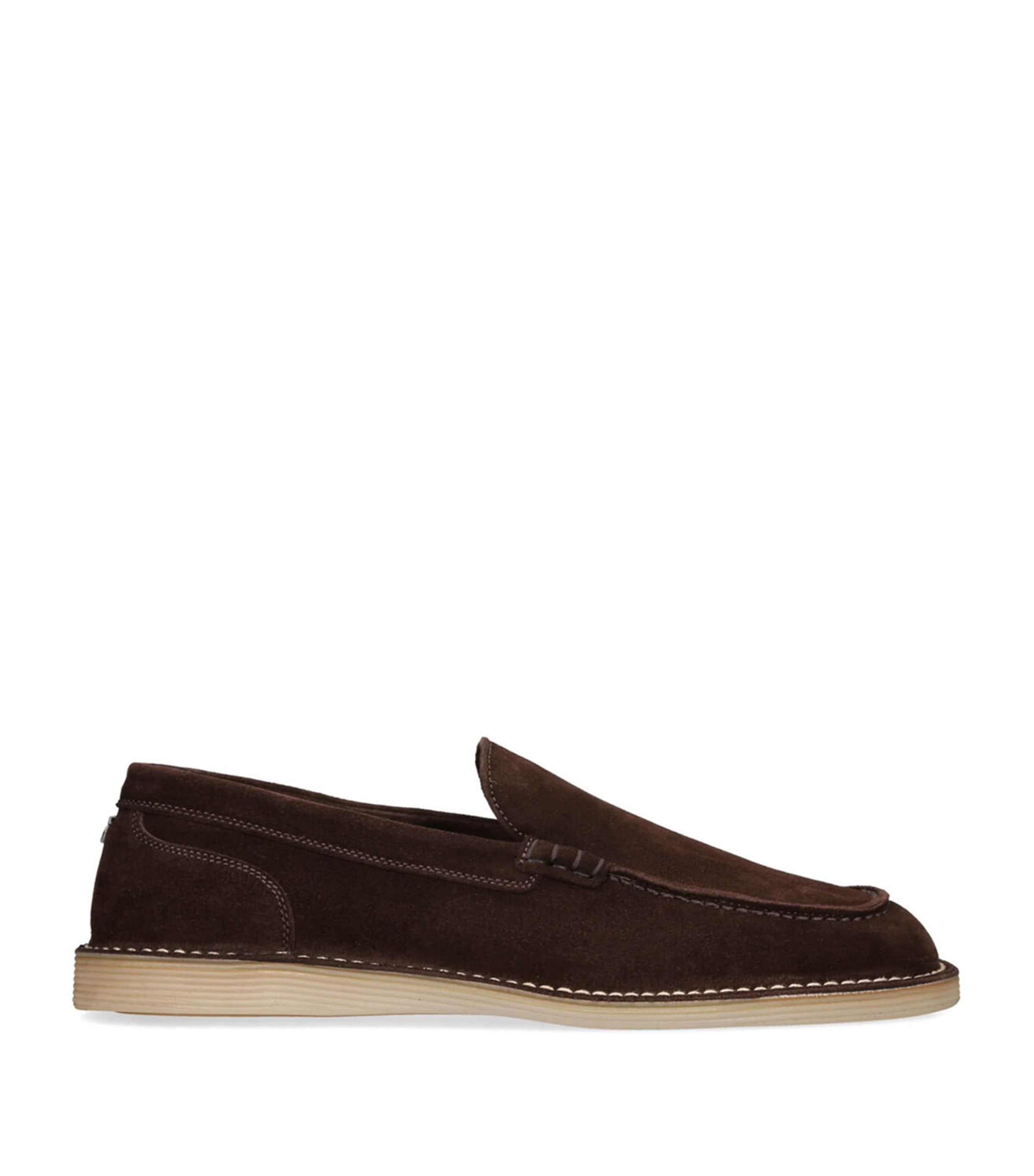 Dolce & Gabbana Suede Loafers In Brown